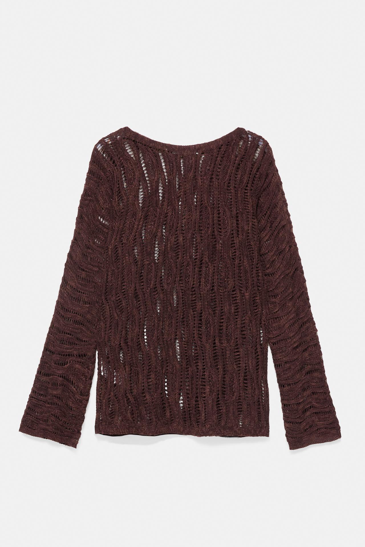Cutwork jumper — Brown