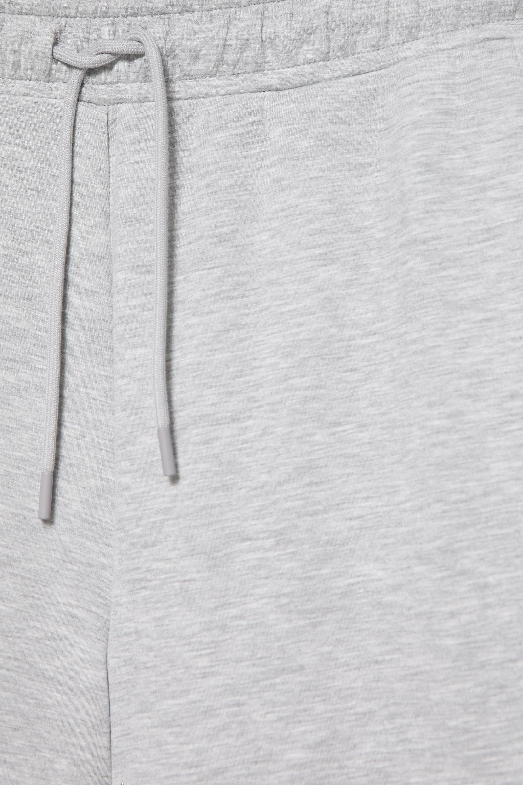 Soft-touch wide-leg trousers — Grey marl