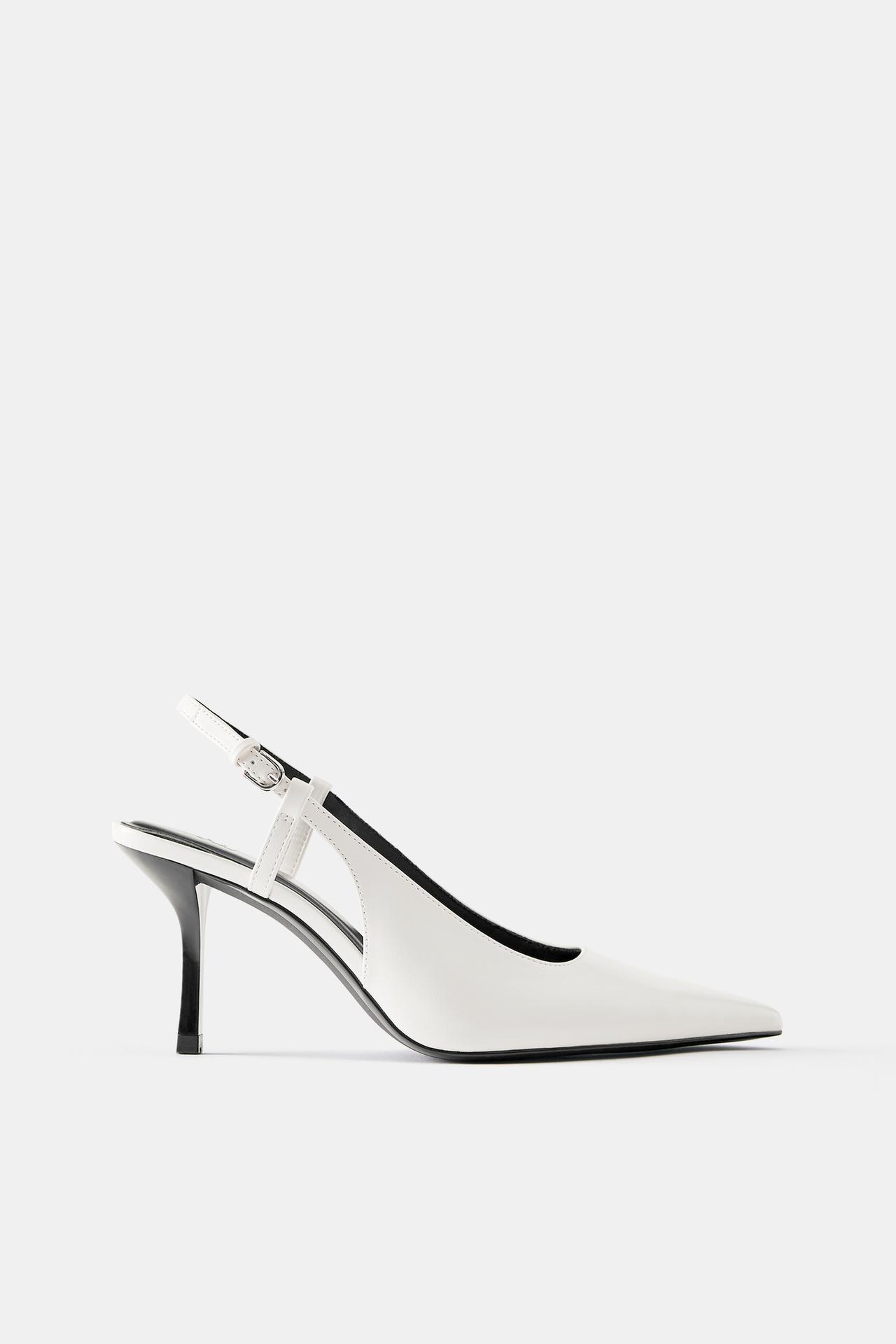 Slingback high-heel shoes — White