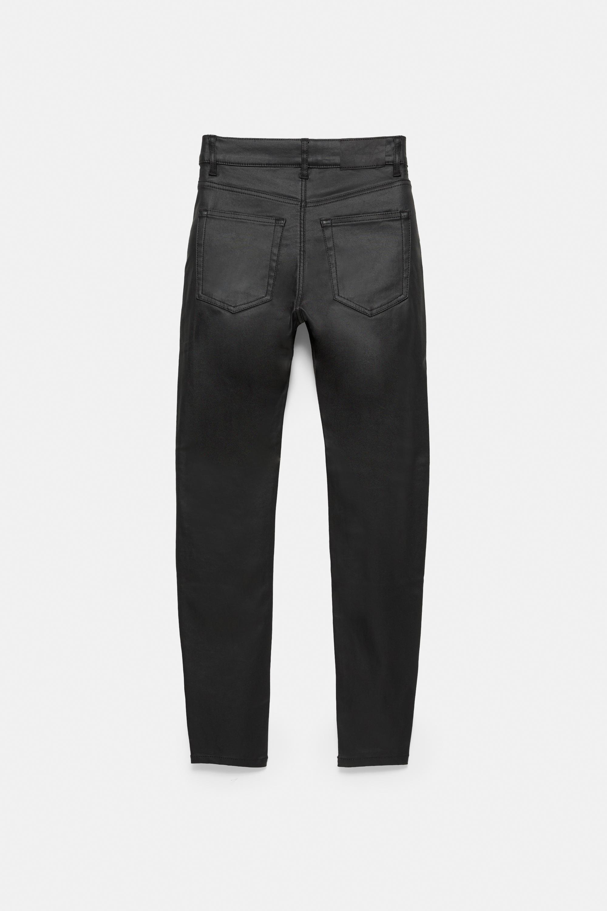 Leather effect skinny trousers — Black