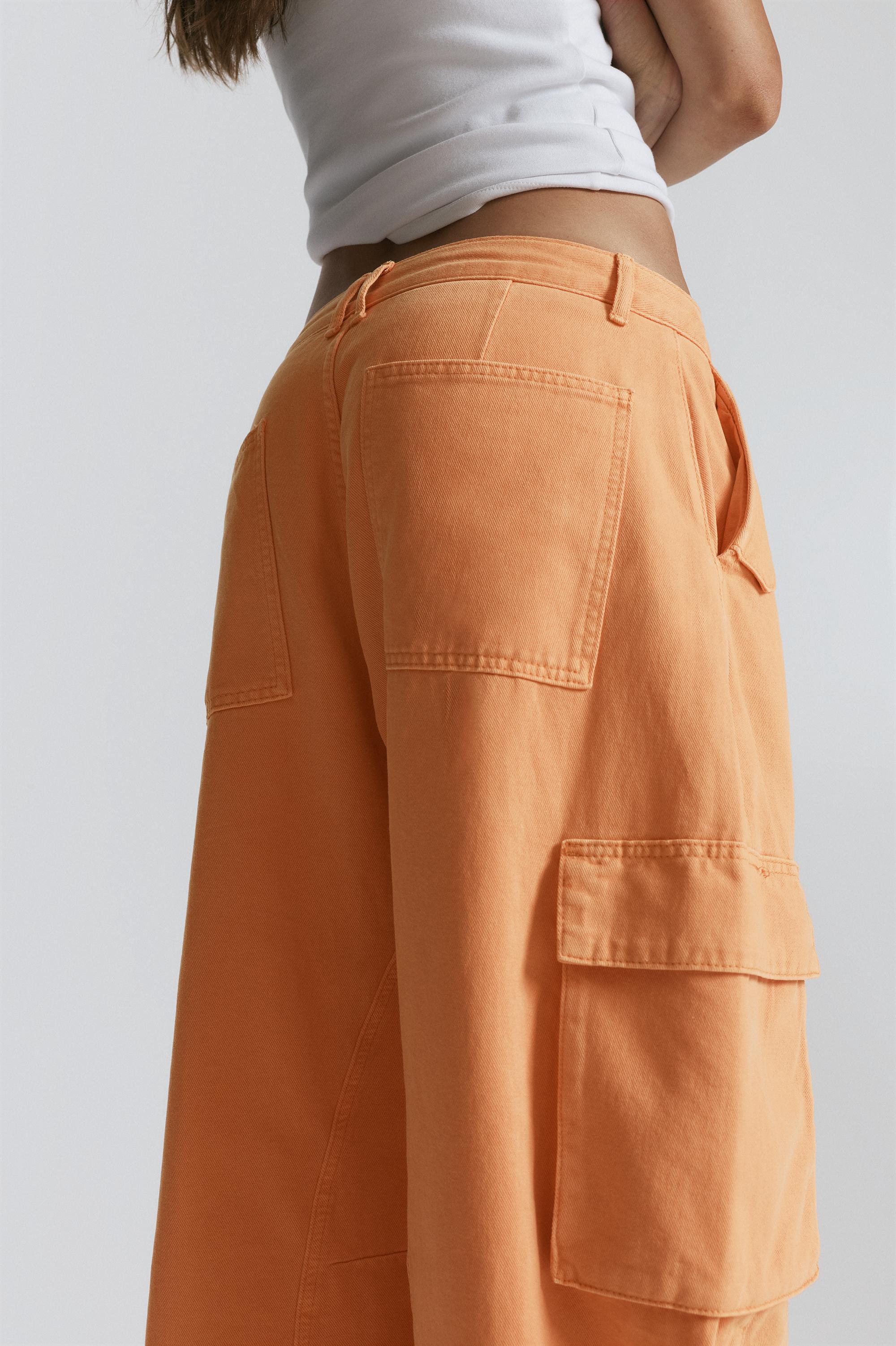 Balloon fit cargo trousers — Orange