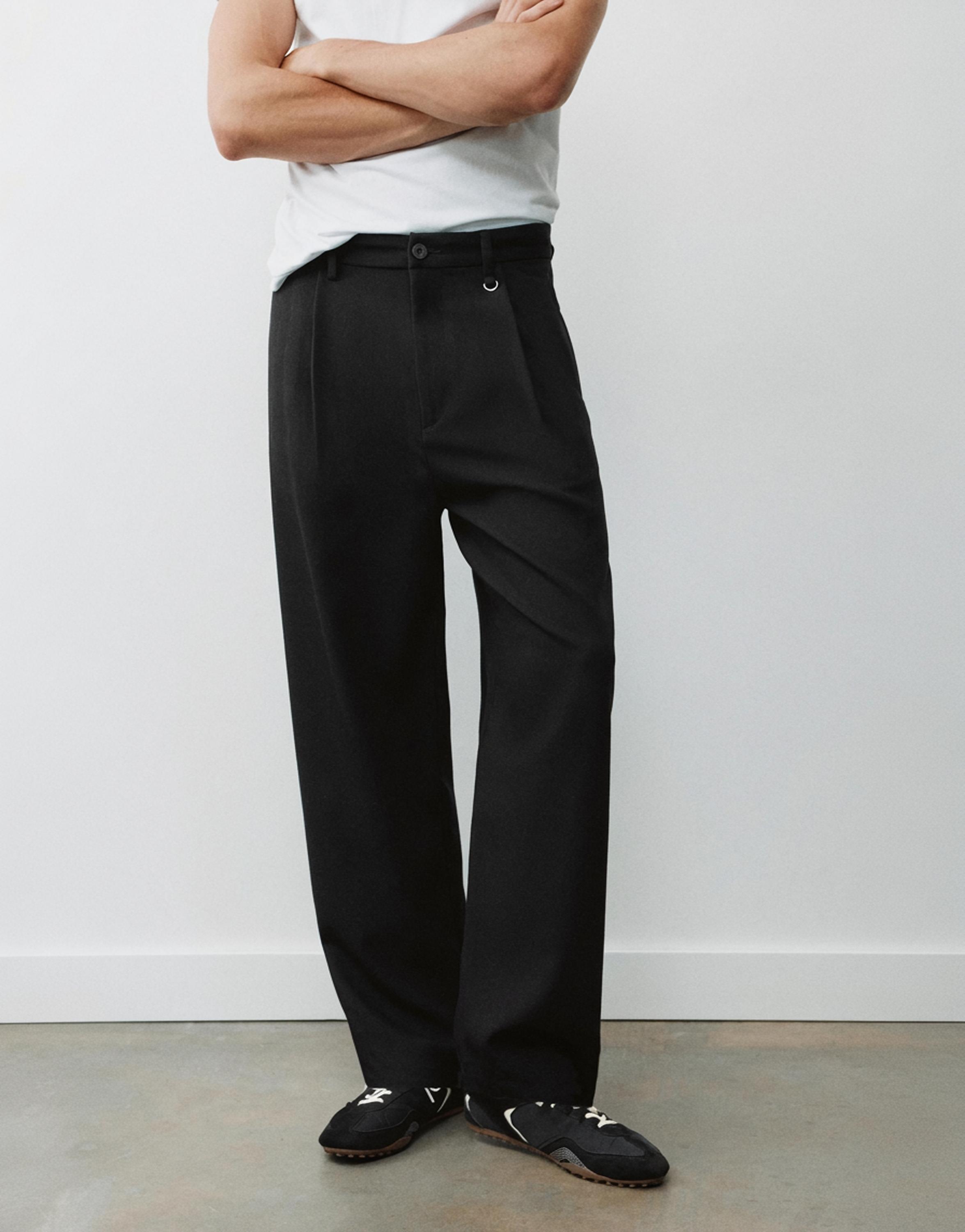 Tailored darted trousers — Black