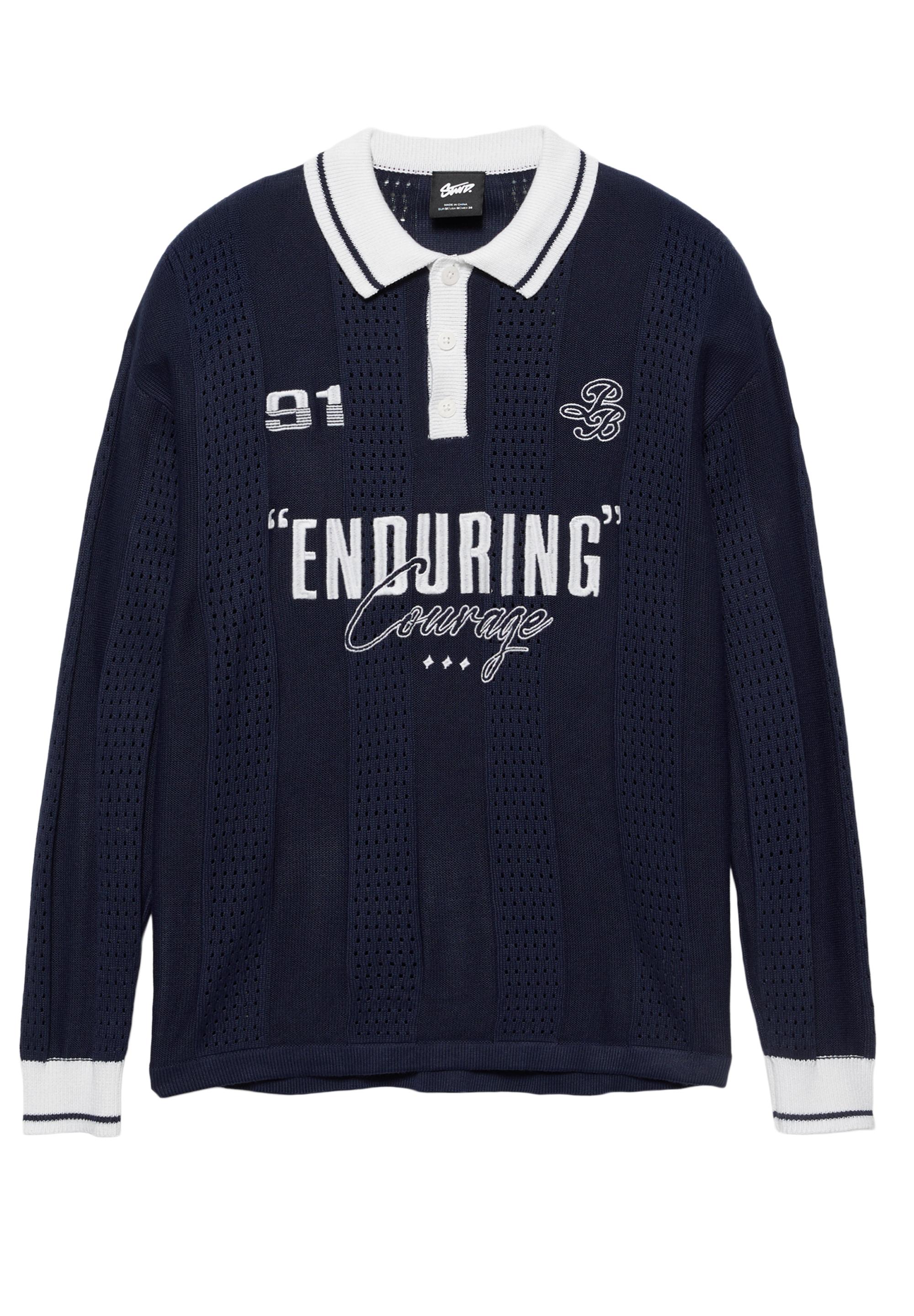 Grafik detaylı örme futbol polo - Görsel 5