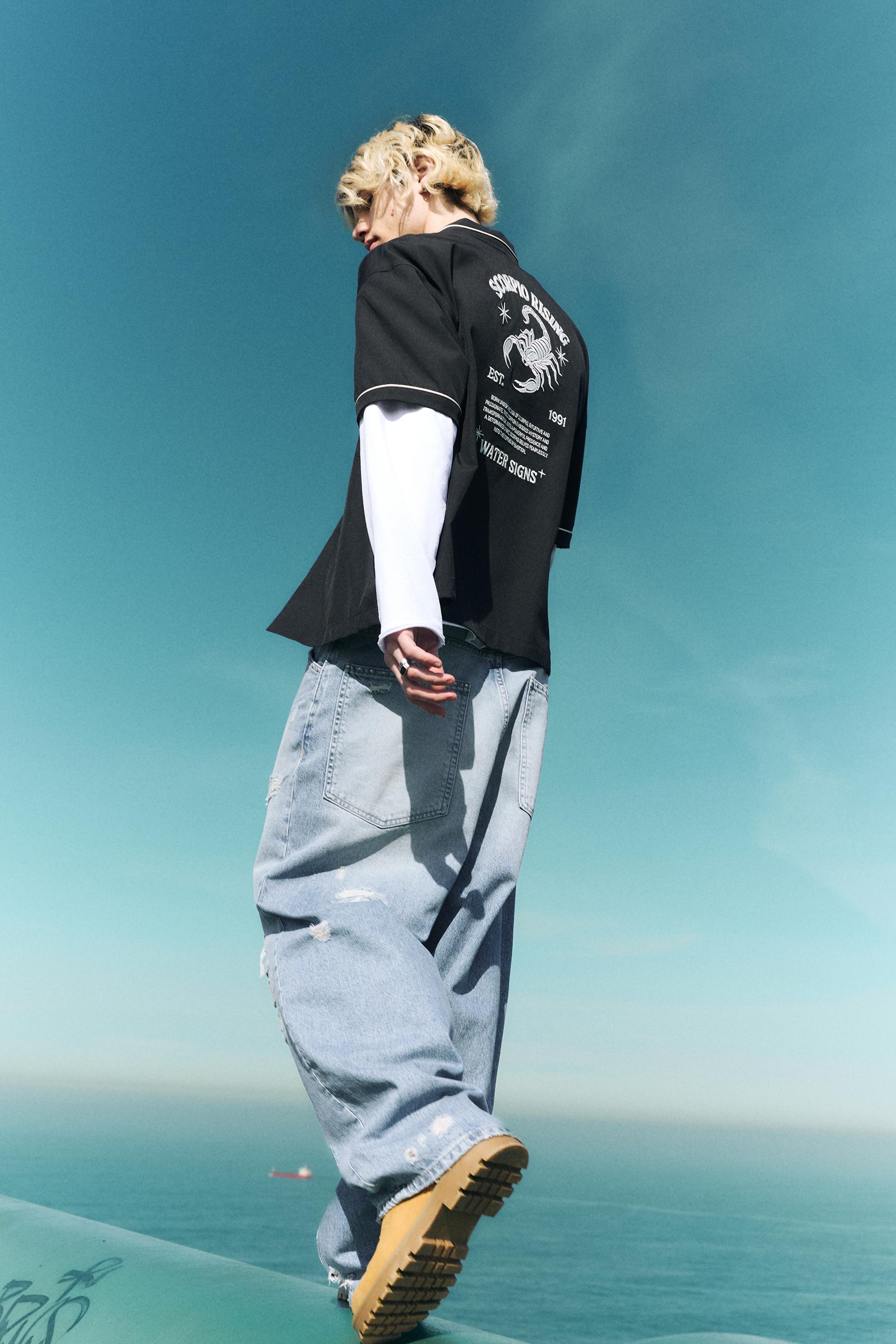 Kısa kollu nakışlı gömlek - Görsel 25