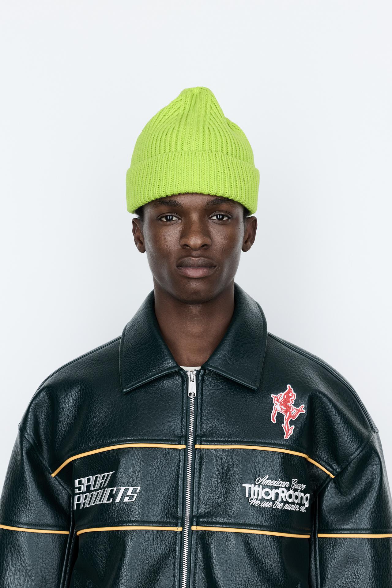 Chunky knit beanie — Lime