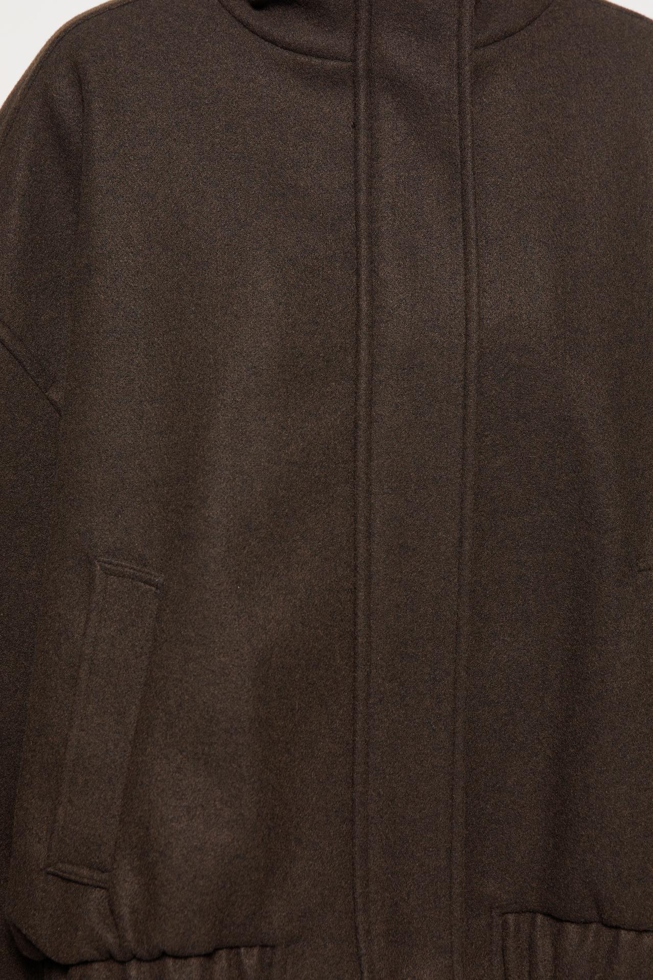 Cloth bomber jacket with a high neck — Brown