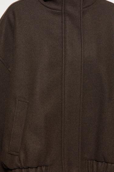 Cloth bomber jacket with a high neck — Brown 7