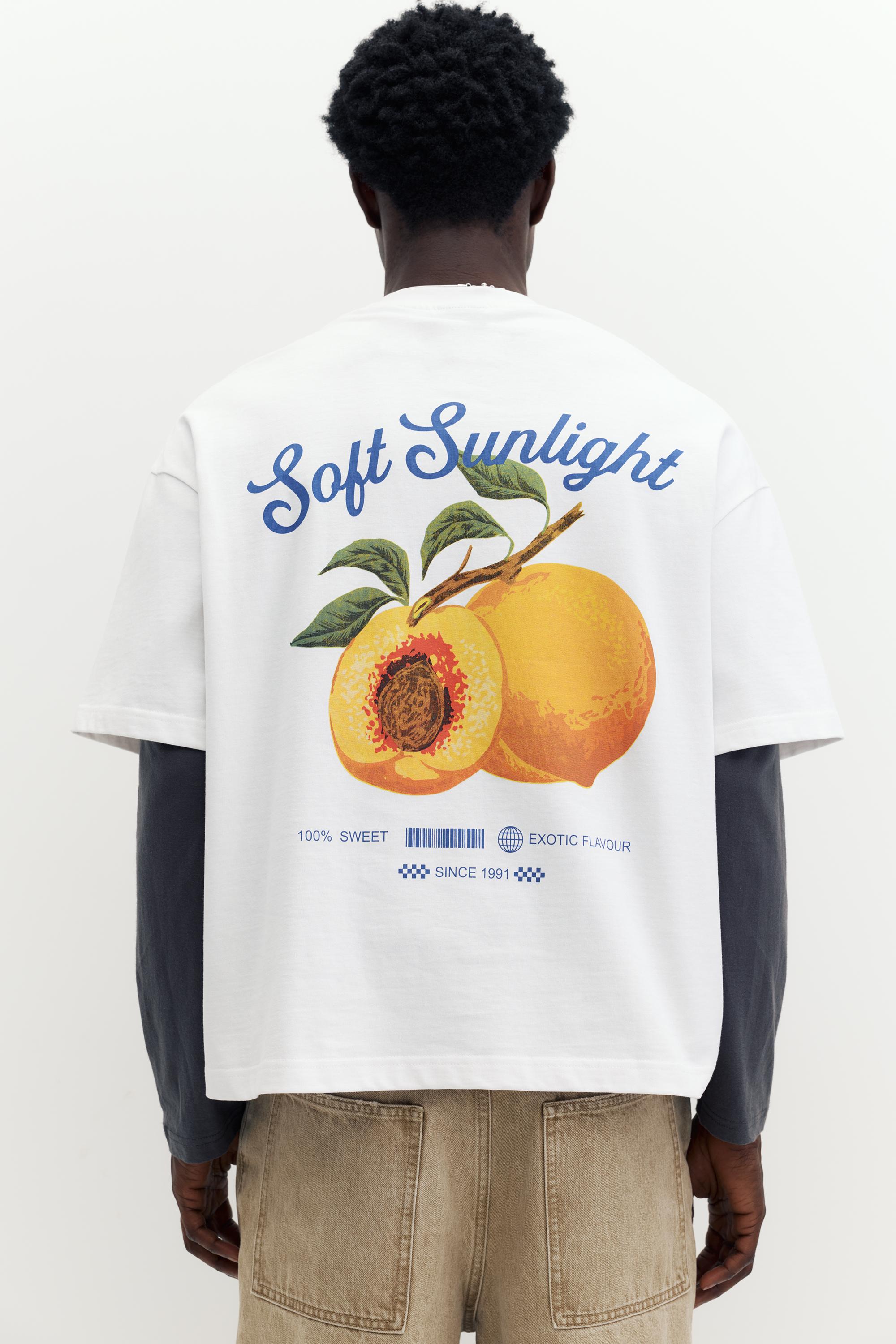 STWD peach graphic T-shirt — White
