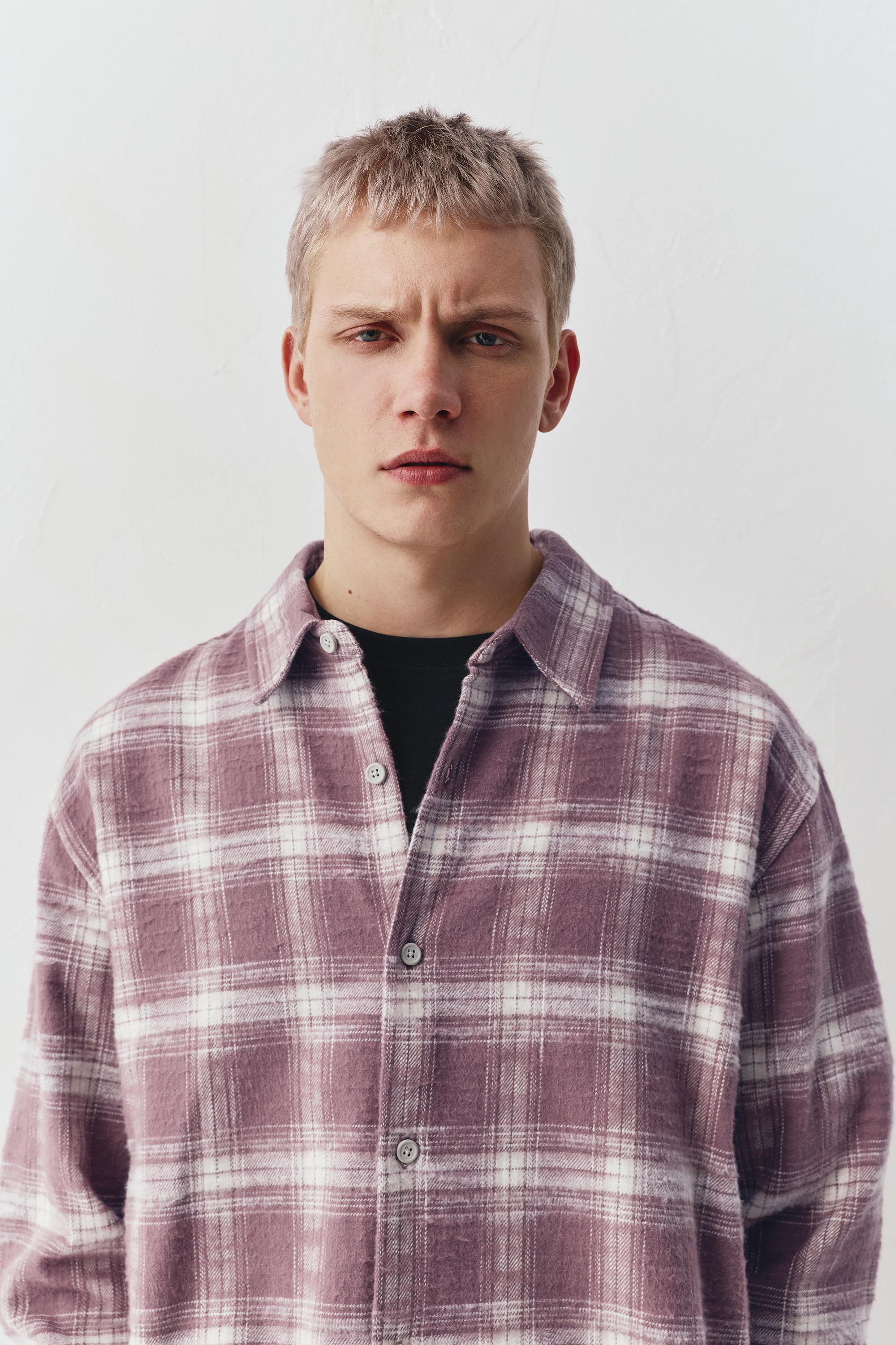 Kareli uzun kollu gömlek - Görsel 29