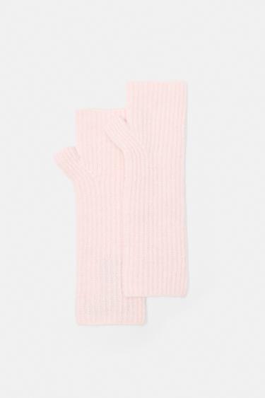 Ribbed knit mittens — Pink 4