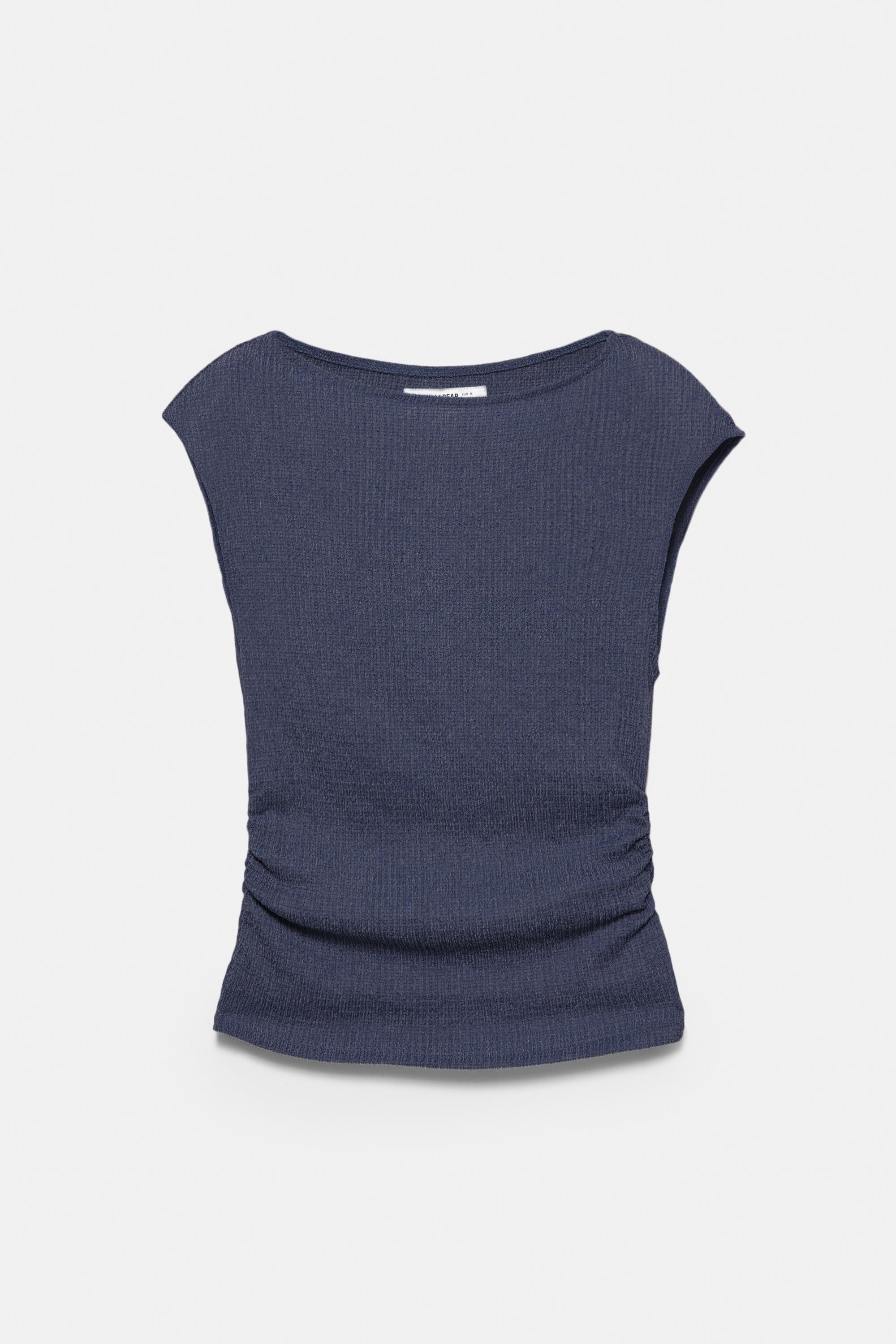 Crepe top — Navy