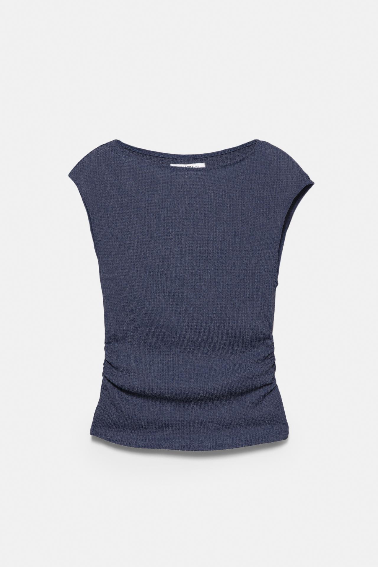 Crepe top — Navy