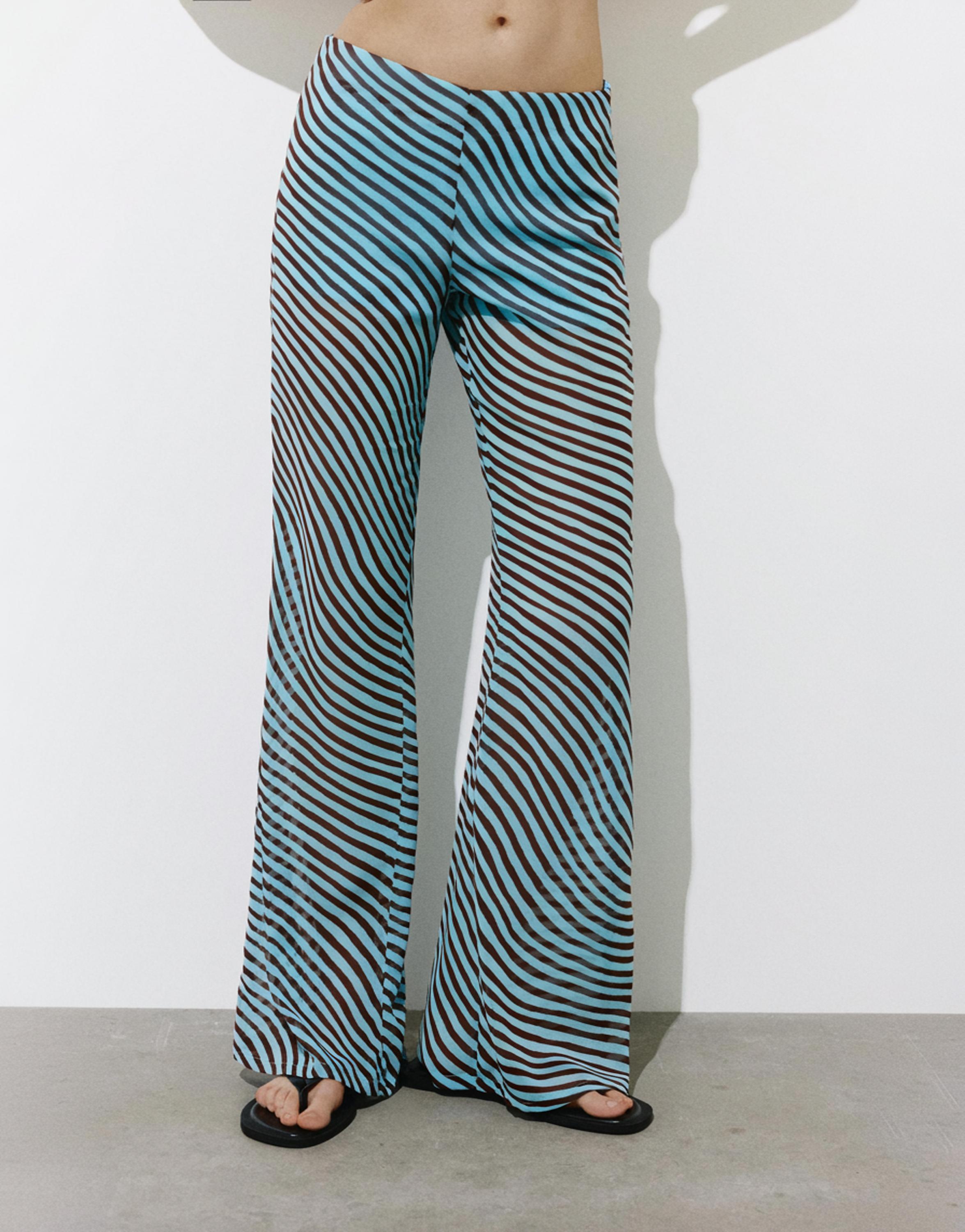 Wavy flowing trousers — Brown/Blue