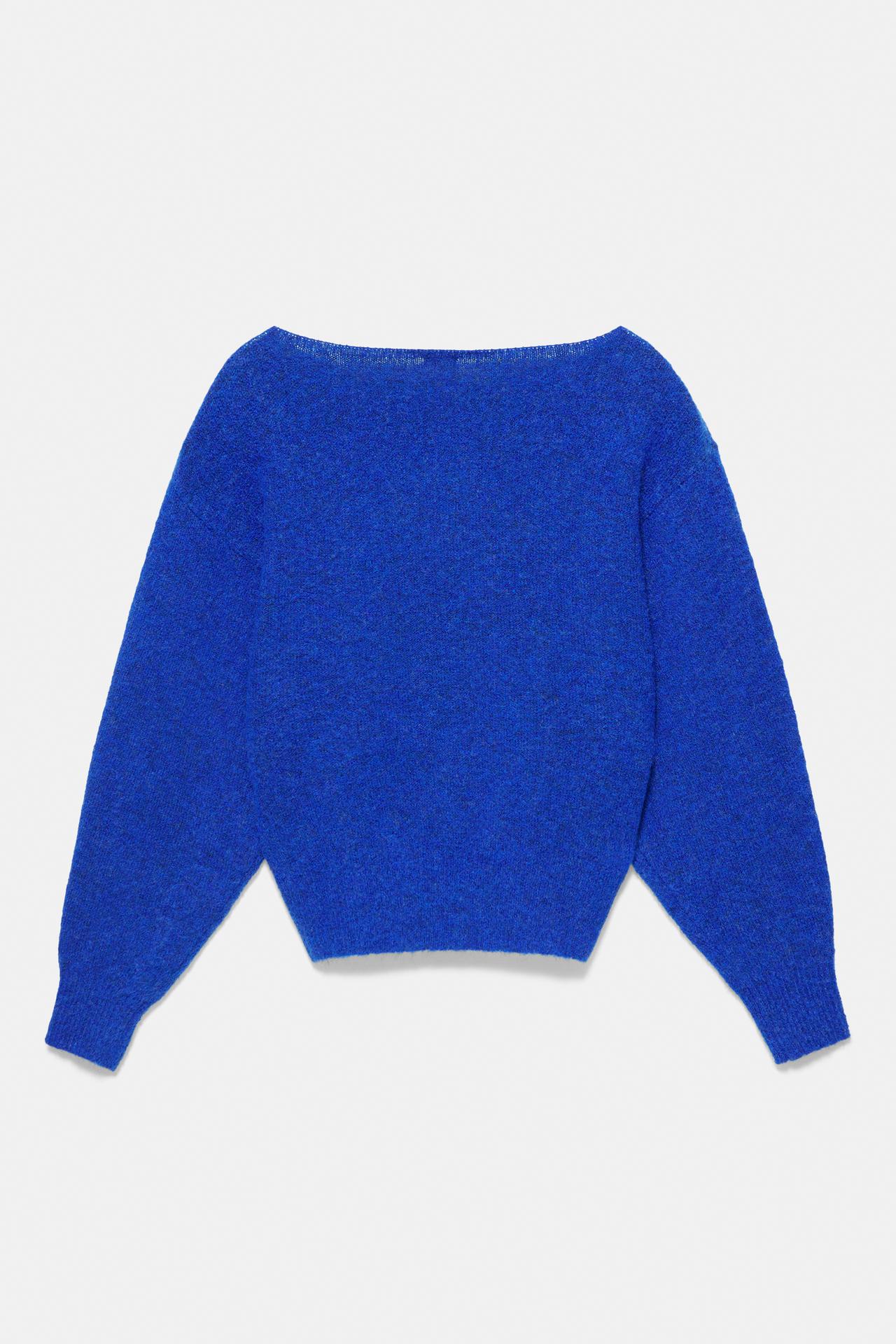 Asymmetric knit jumper — Deep blue