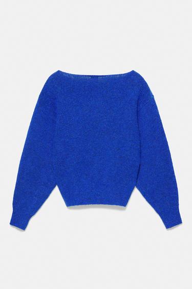 Asymmetric knit jumper — Deep blue 6
