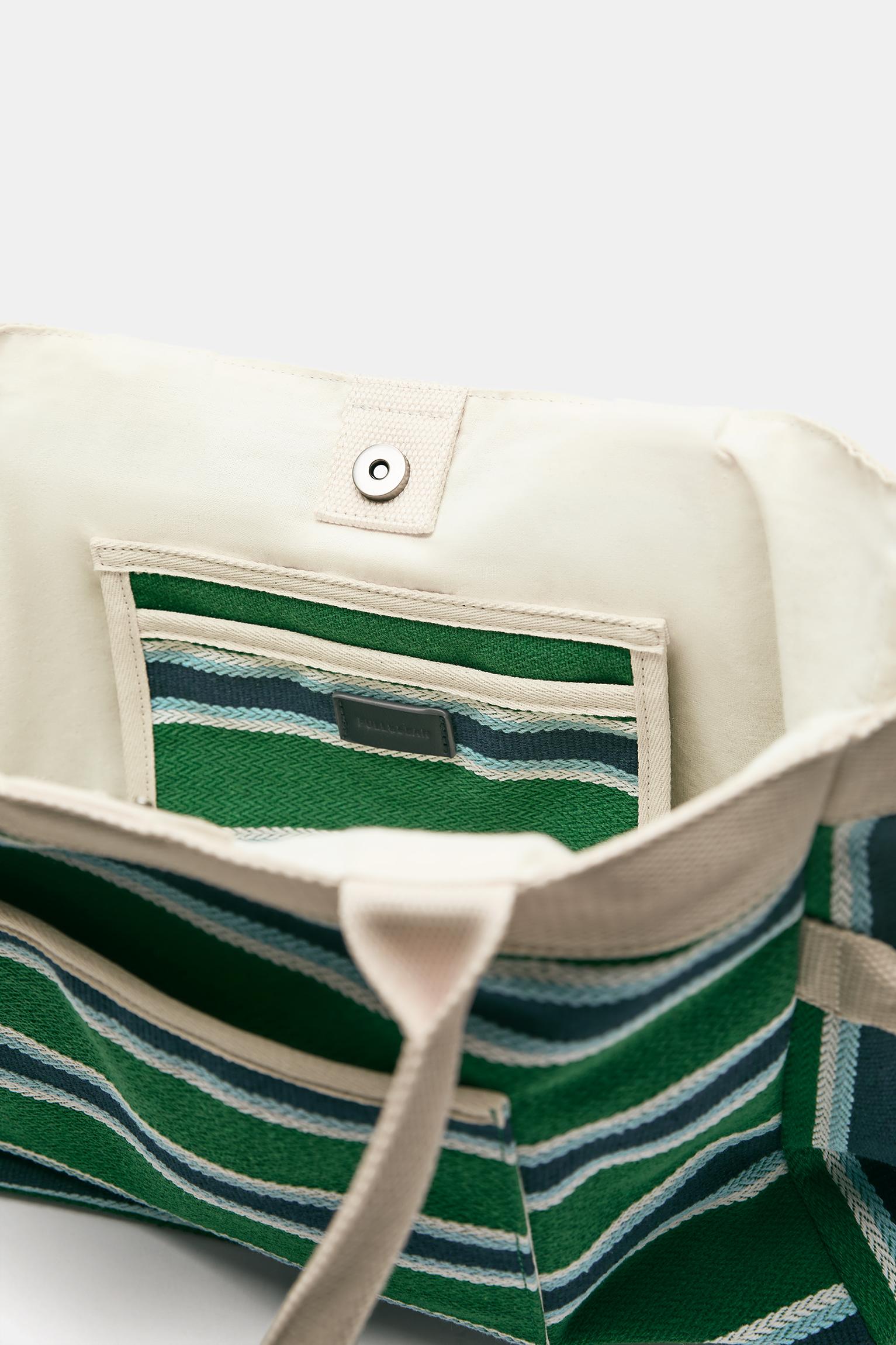 Çizgili tote çanta - Görsel 20