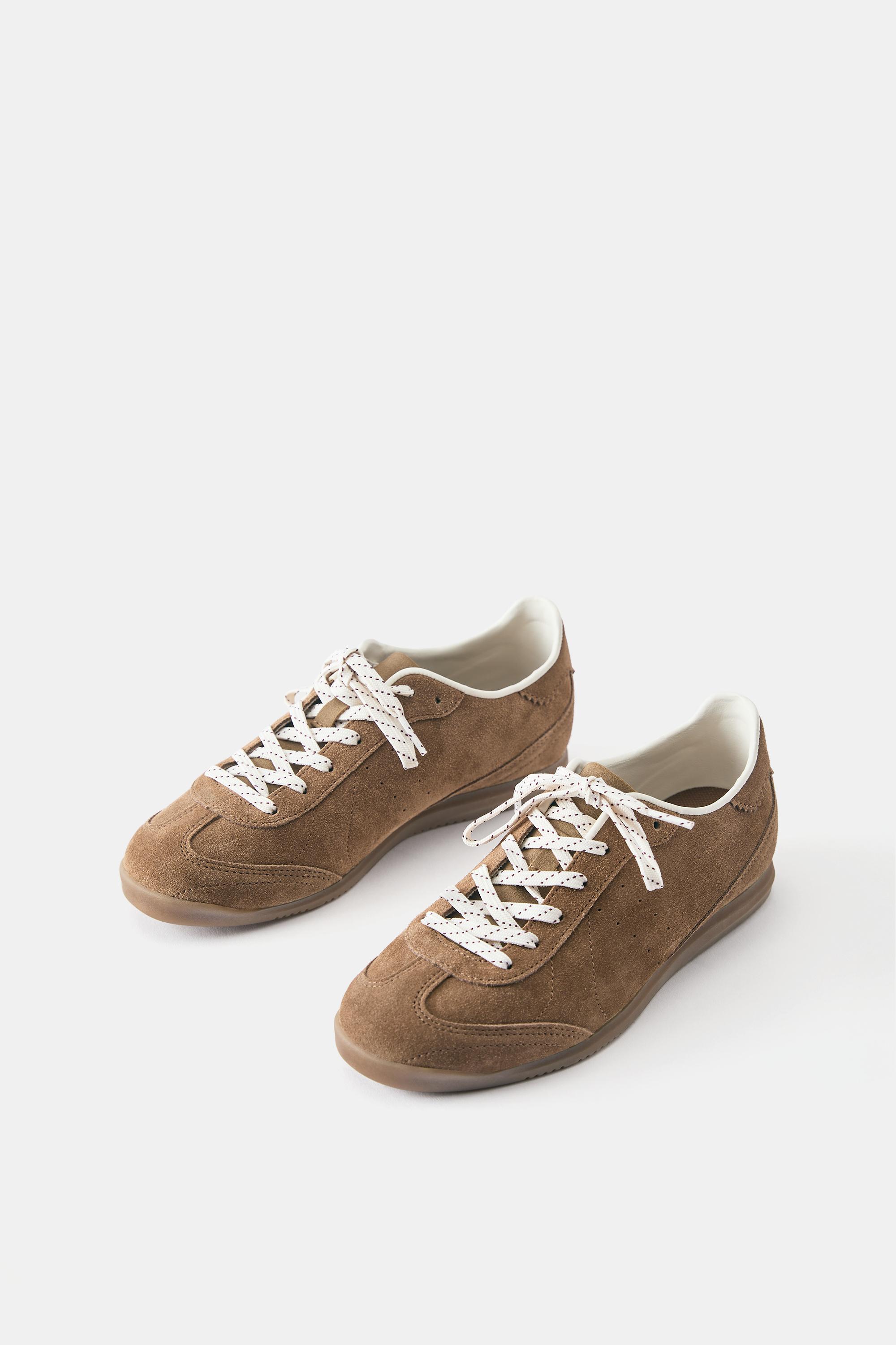 Casual split suede trainers — Leather
