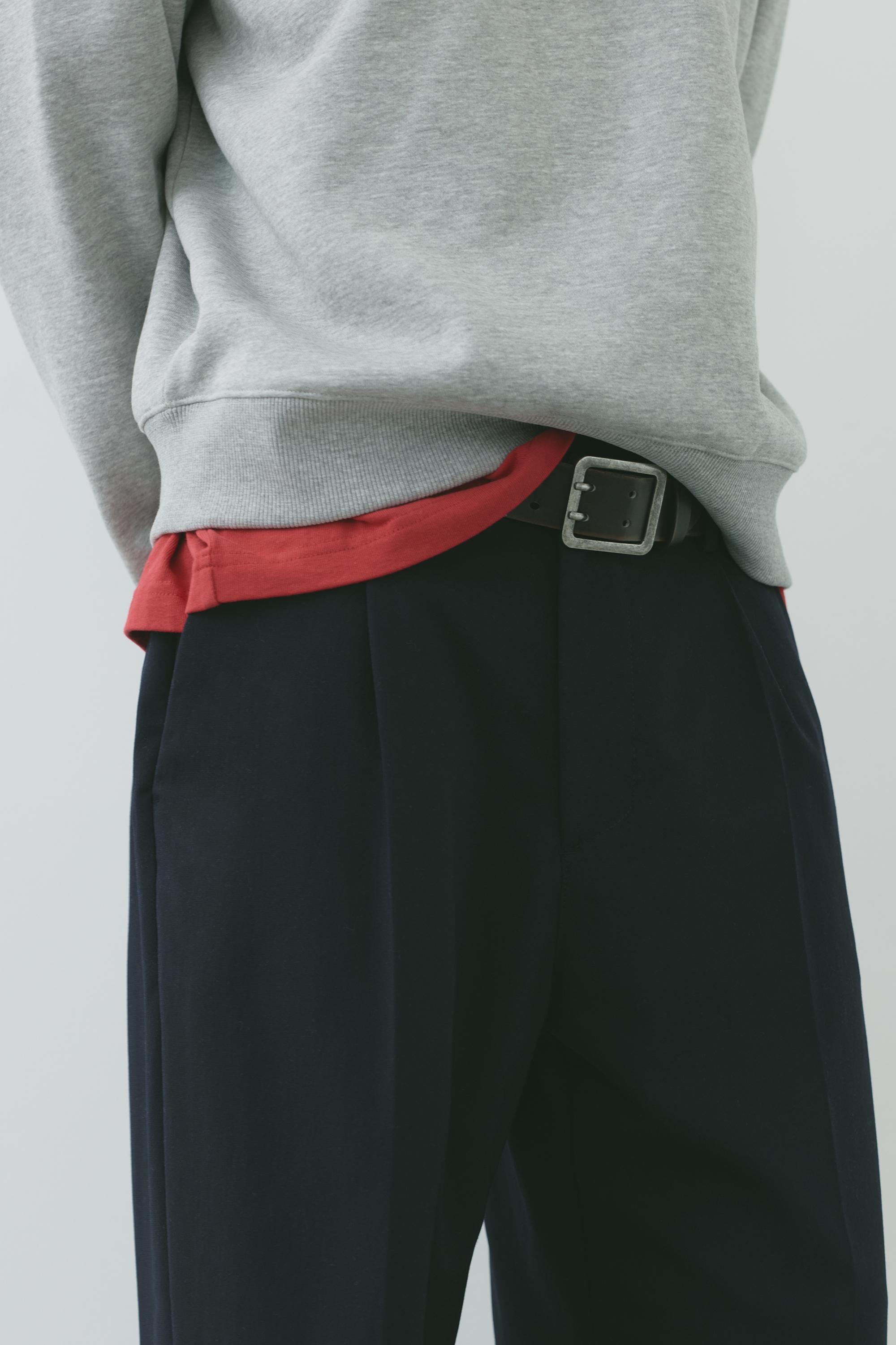 Wide-leg tailored trousers — Navy