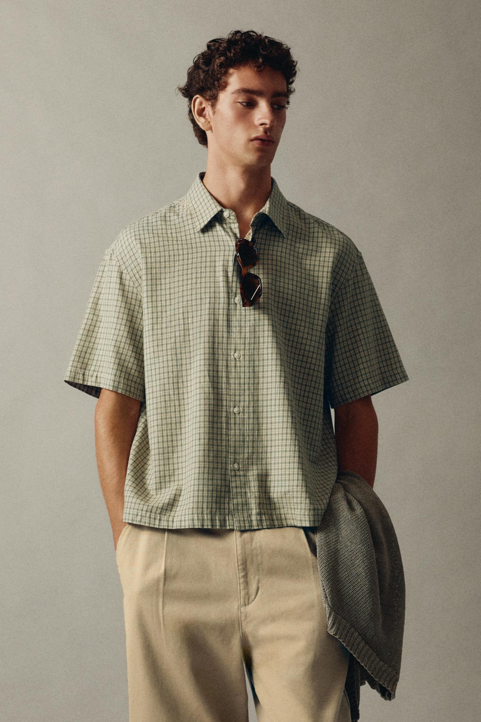 Camicia A Maniche Corte A Quadri