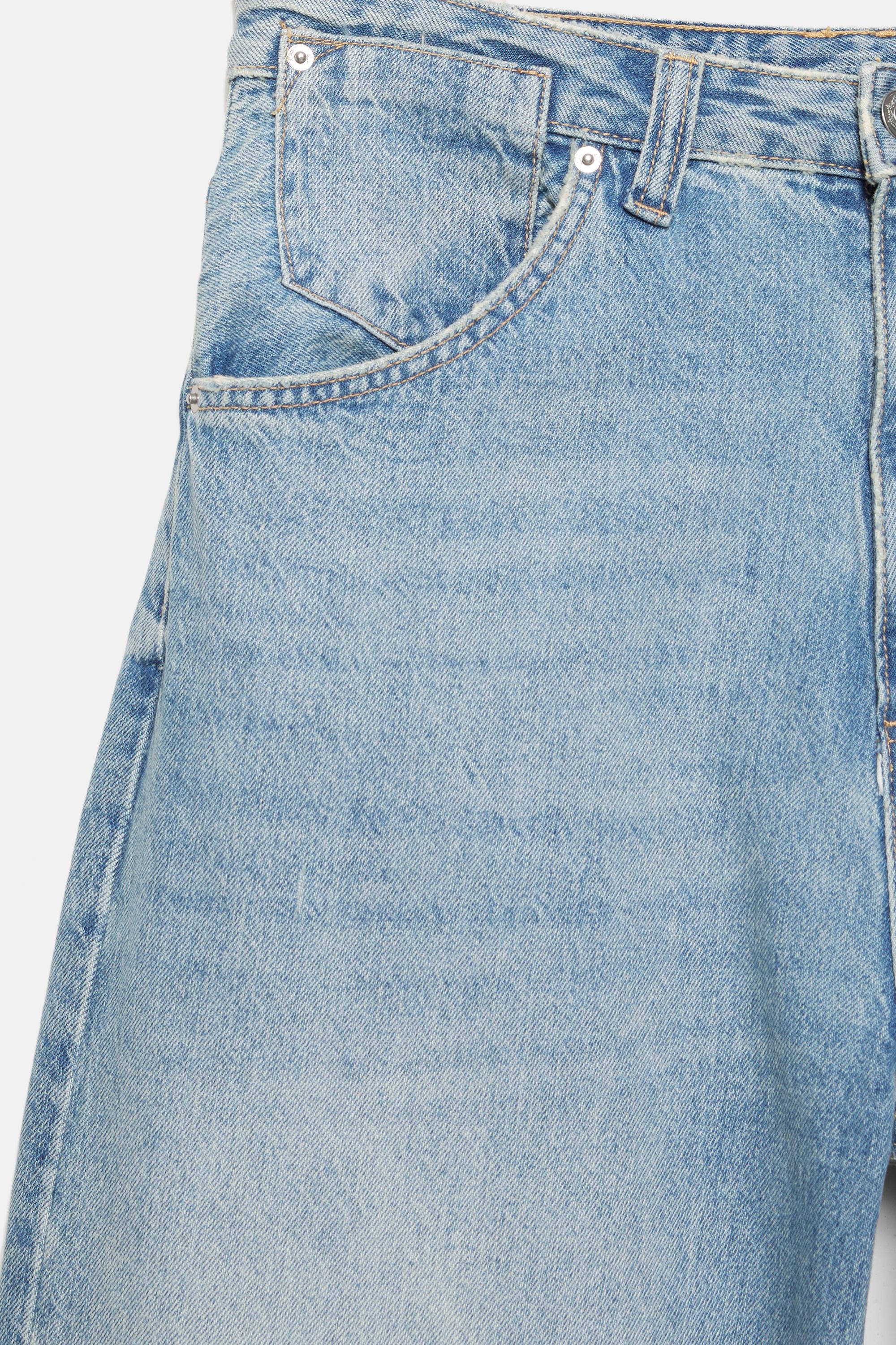 Embroidered super baggy jeans — Medium blue