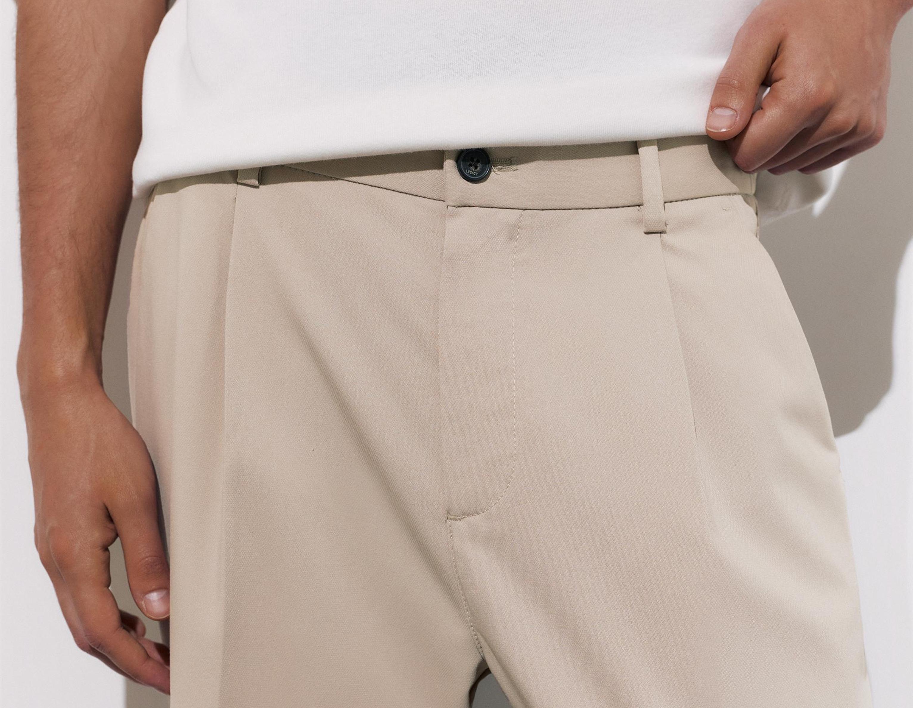 Wide-leg tailored trousers — Ecru