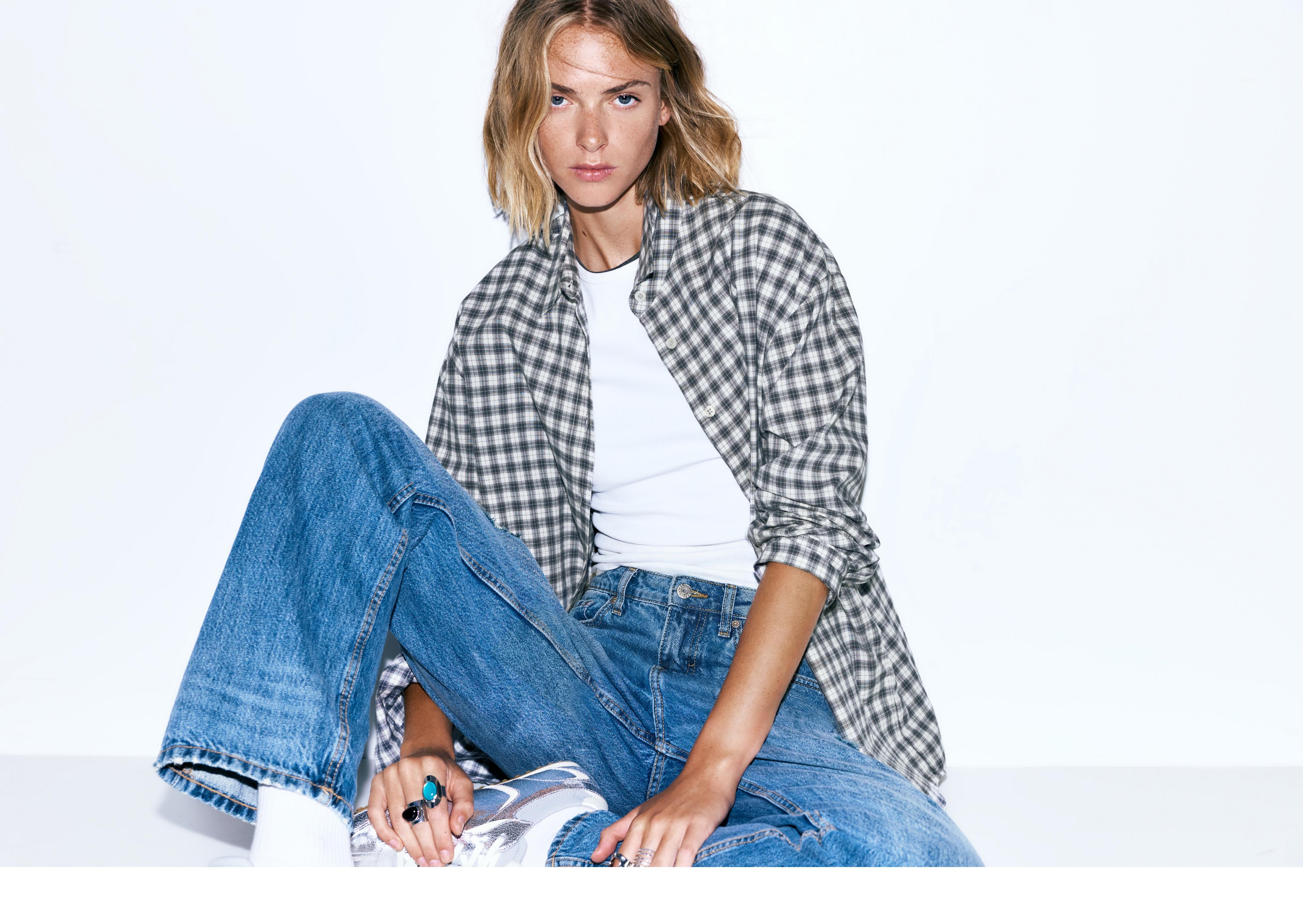 Çok konumlu bandana detaylı kareli gömlek - Görsel 36