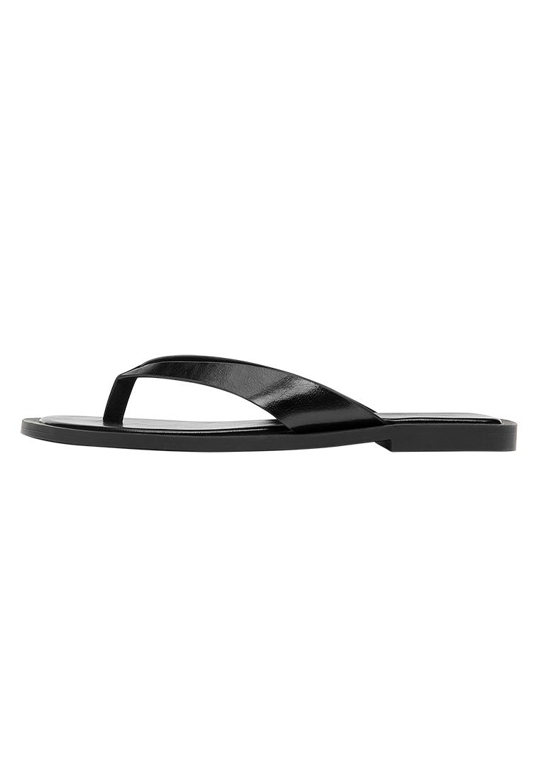 Flat strappy sandals — Black