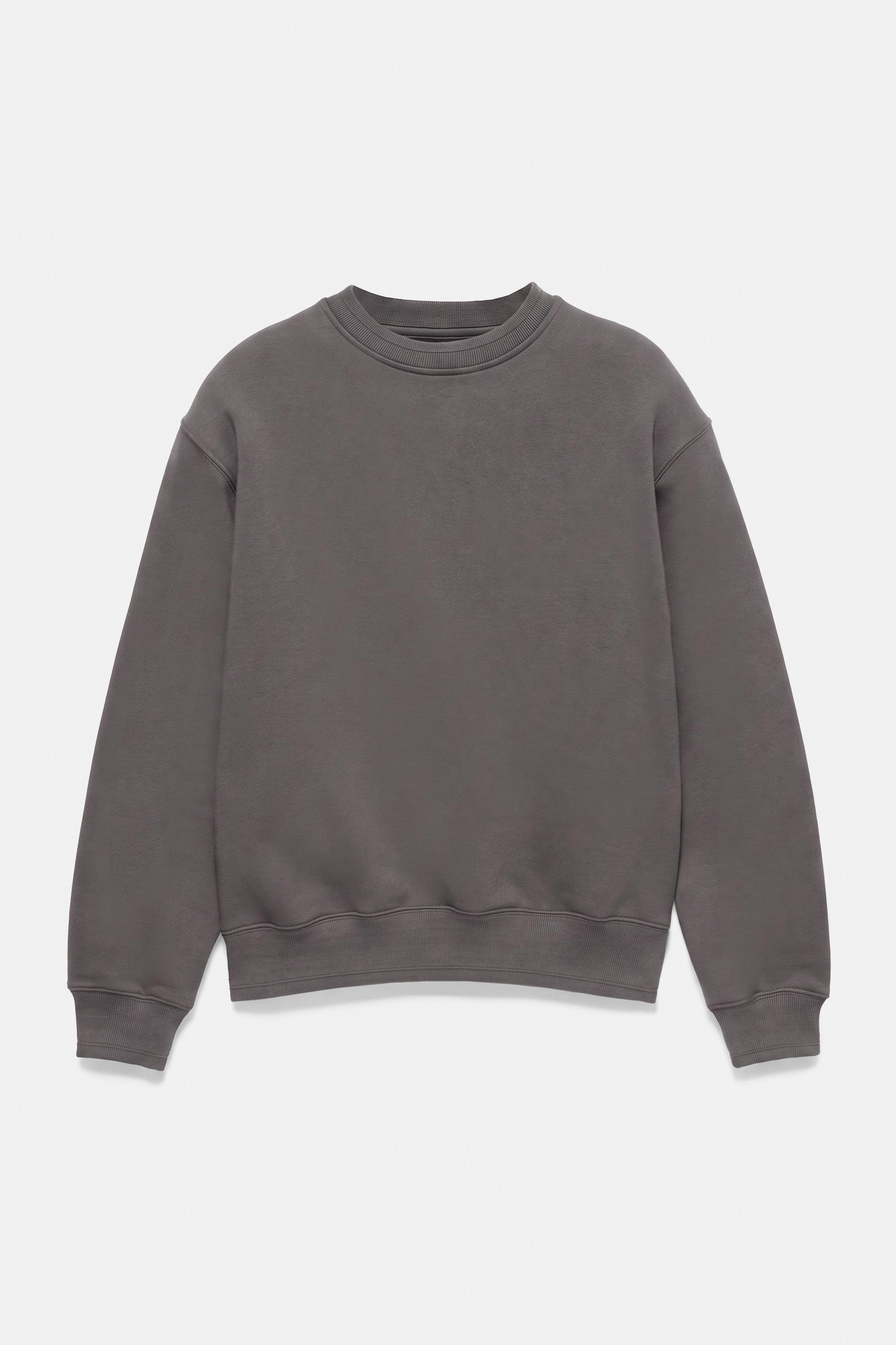 Relaxed fit round neck sweatshirt — Anthracite grey