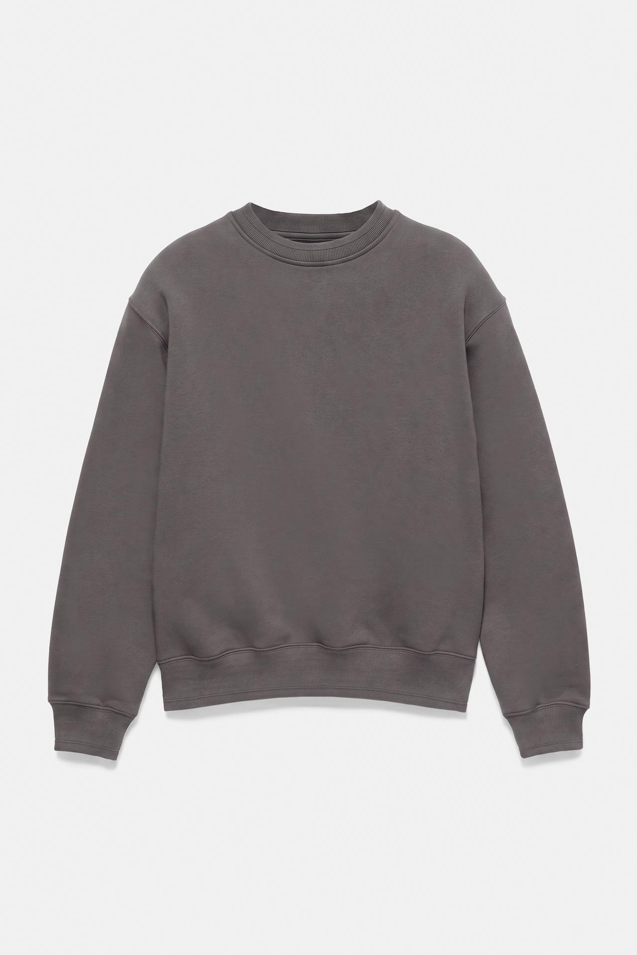 Relaxed fit round neck sweatshirt — Anthracite grey
