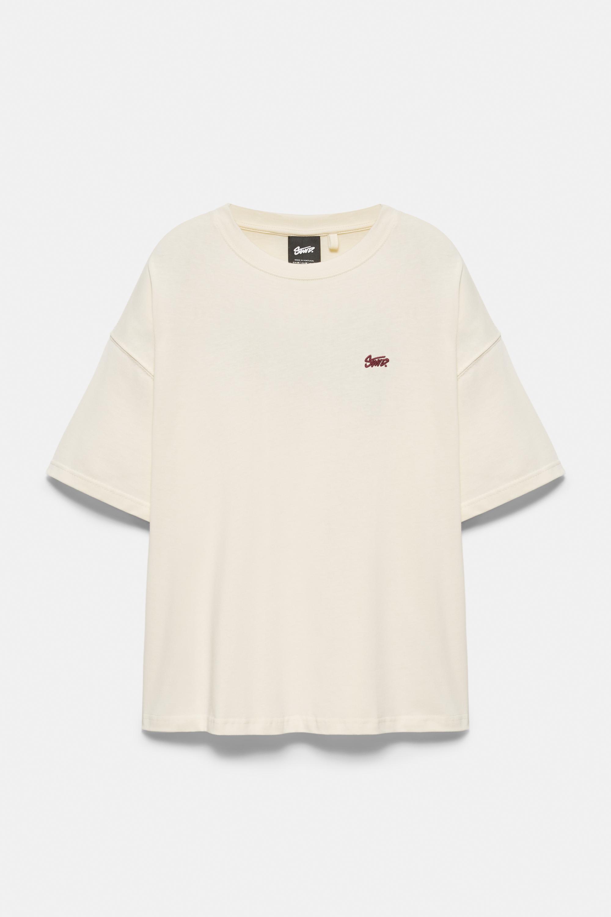 Boxy STWD logo T-shirt — Ecru