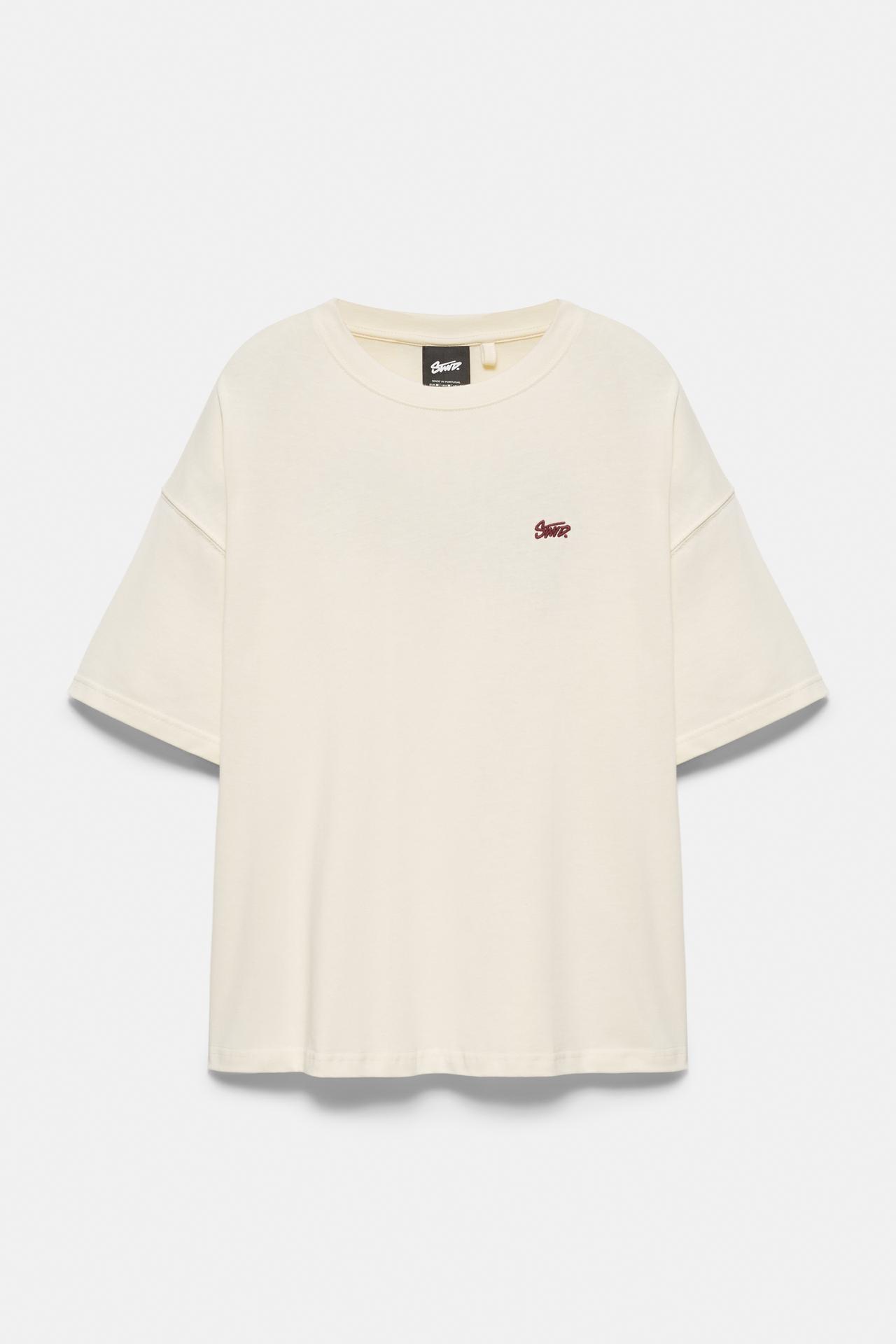 Boxy STWD logo T-shirt — Ecru