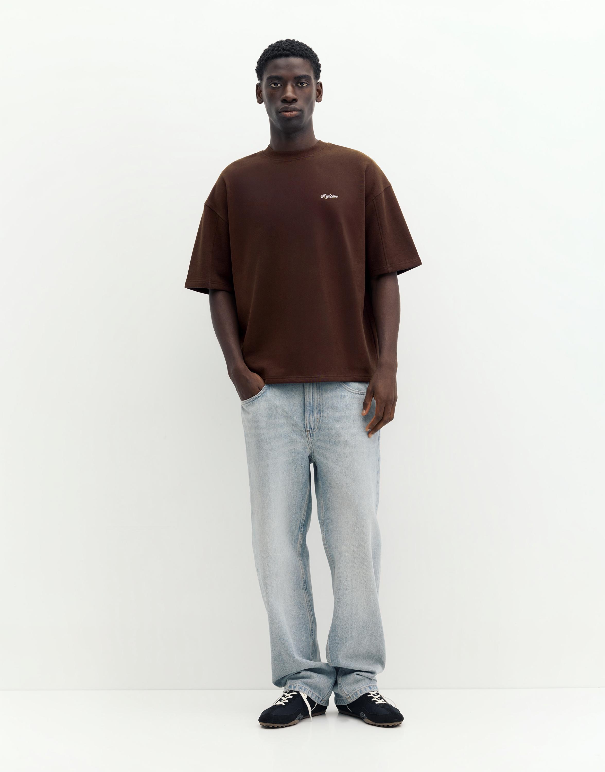 Embroidered short sleeve sweatshirt — Copper
