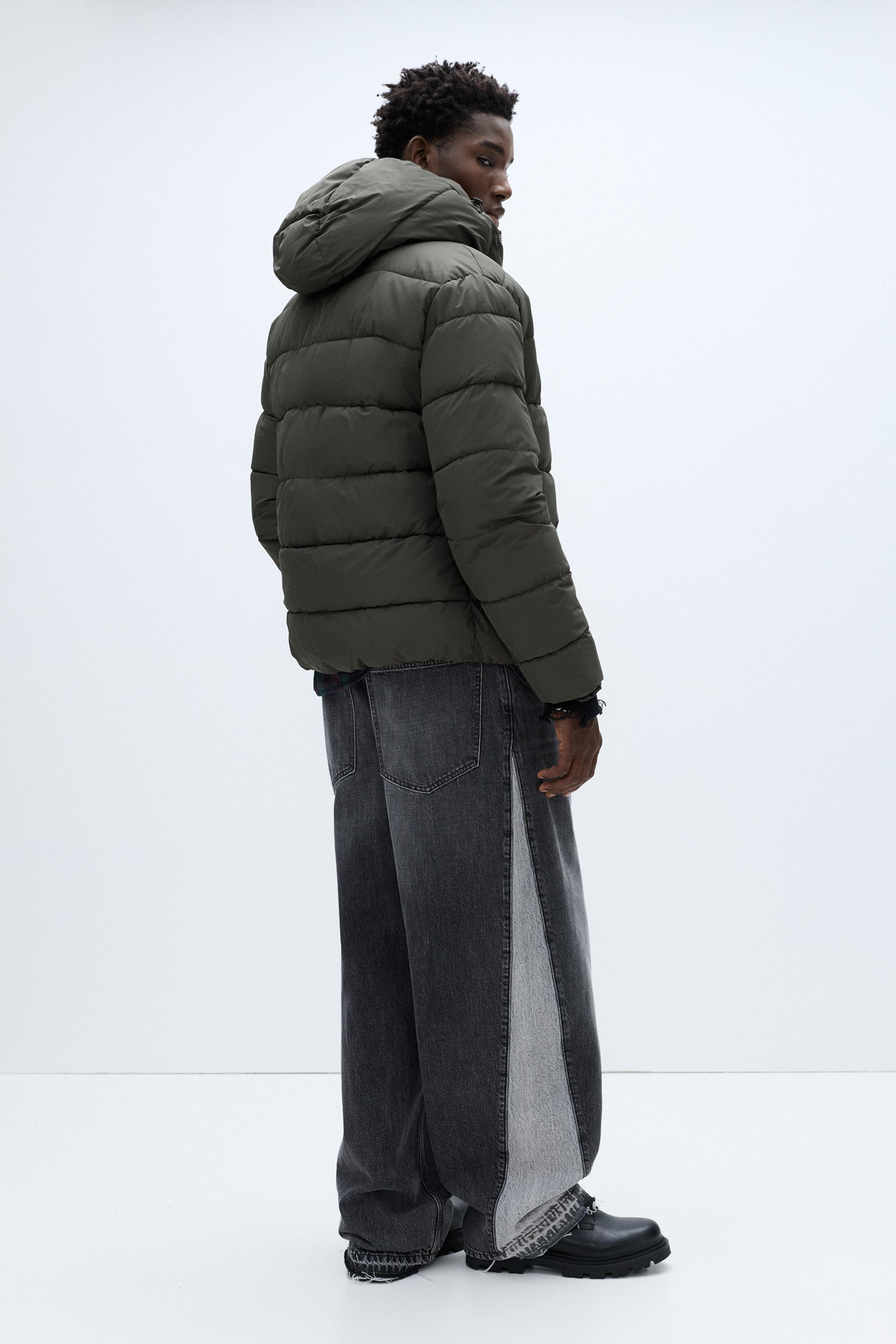 Lightweight puffer jacket with hood — Anthracite grey