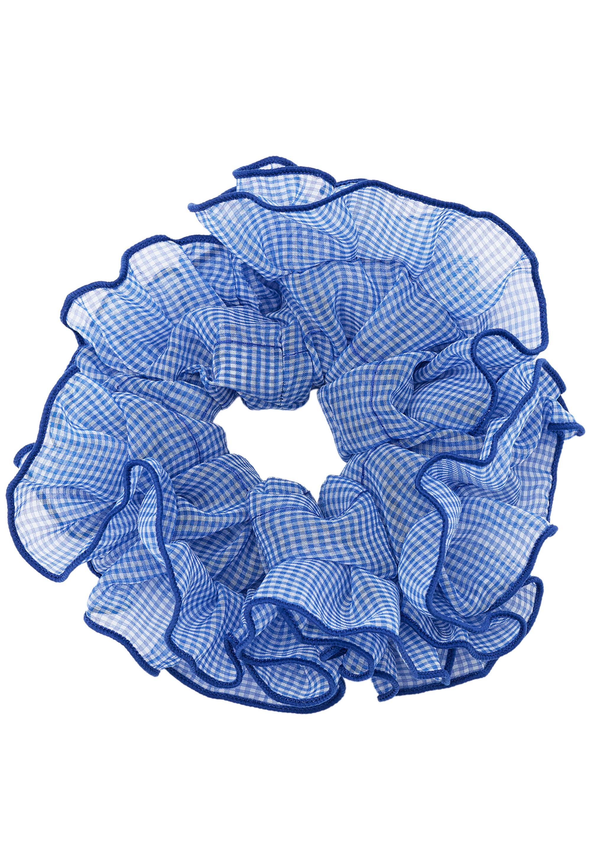 Gingham check scrunchie — Blue