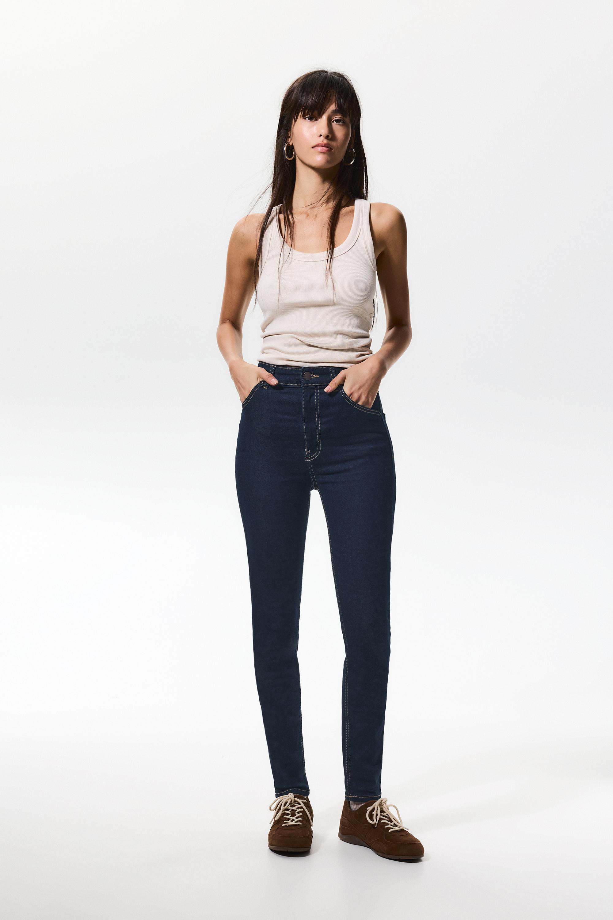 High-waist skinny jeans — Navy