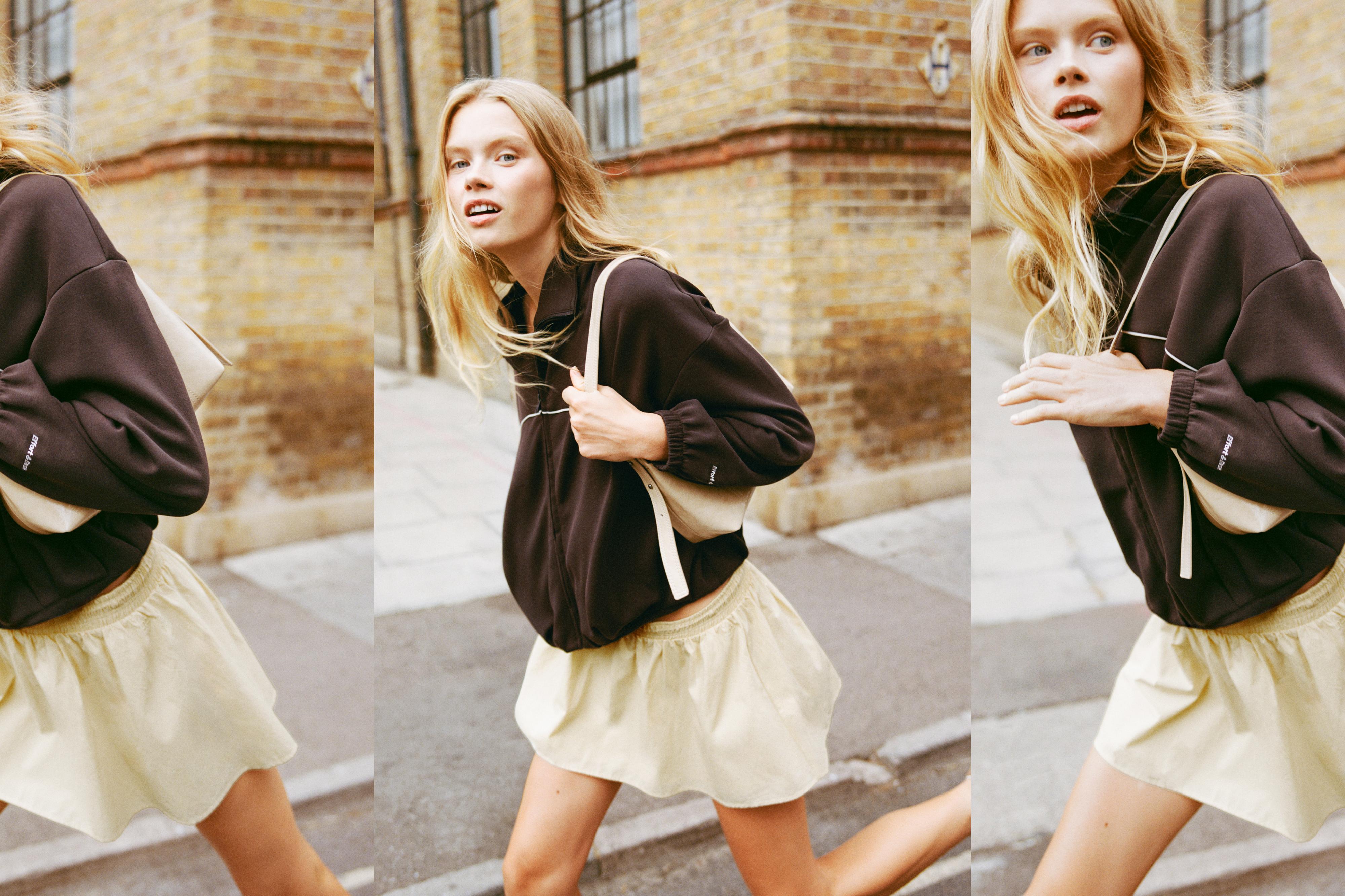 Technical mini skirt with stopper — Vanilla