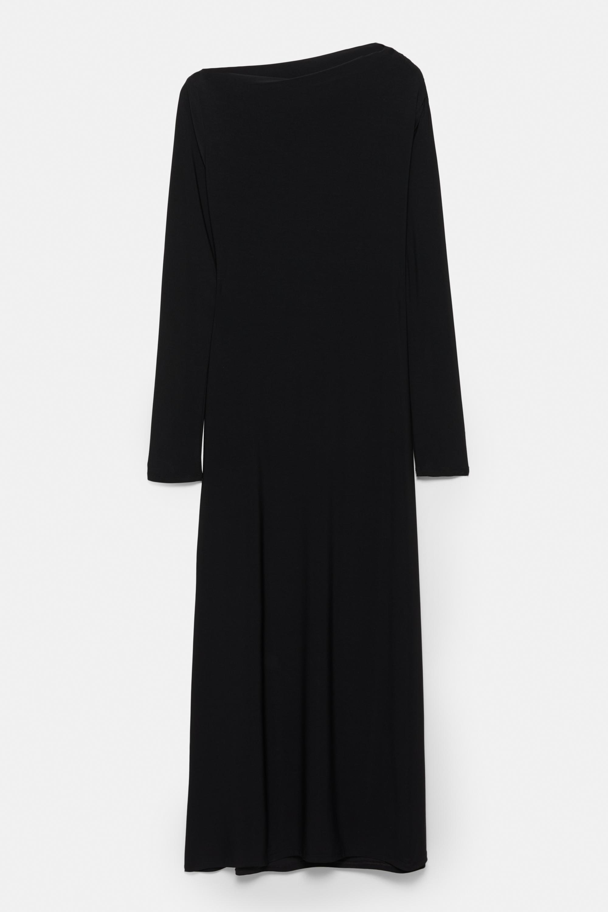 Soft draped midi dress — Black