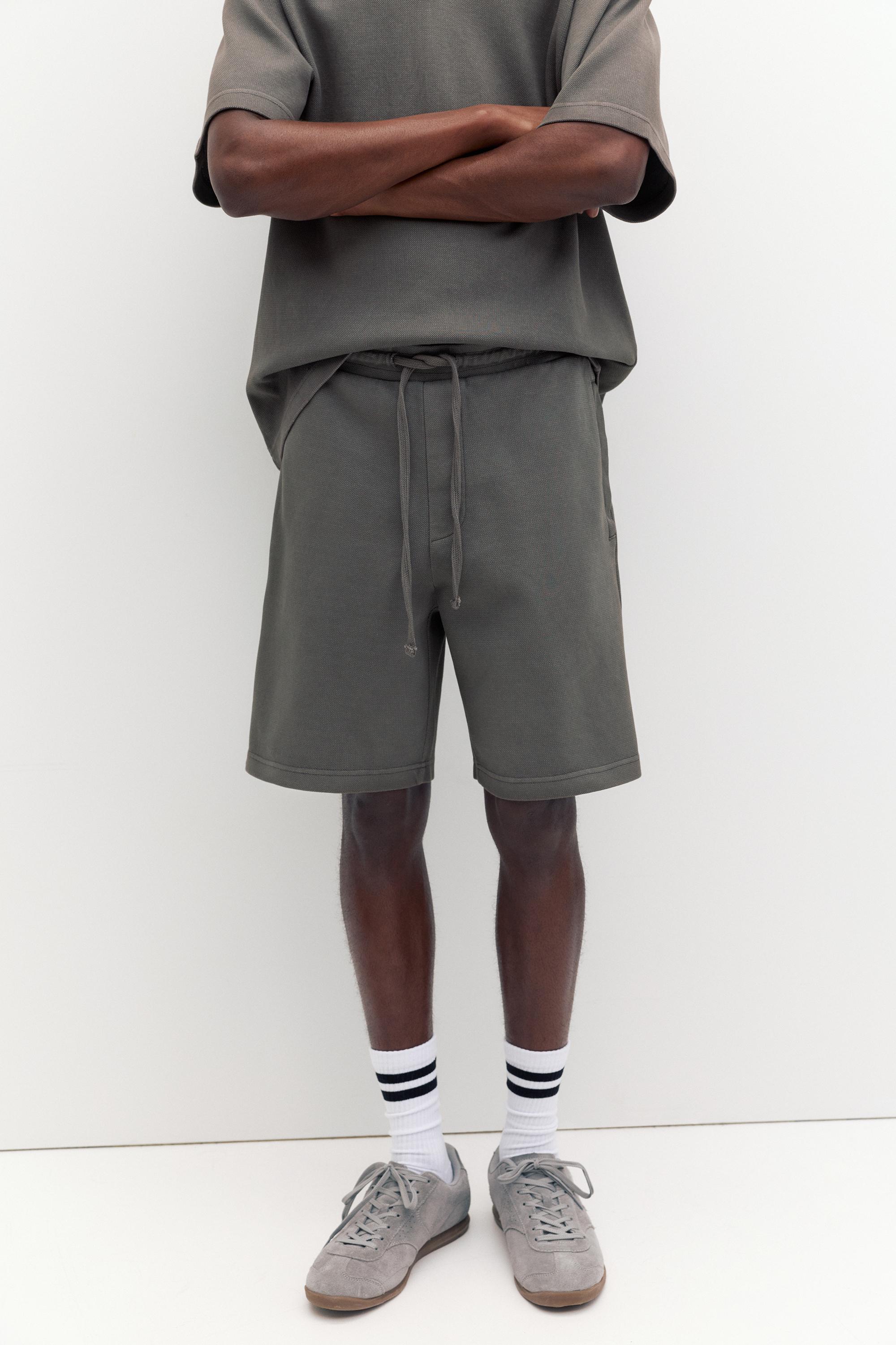 Dokulu jogger bermuda - Görsel 14