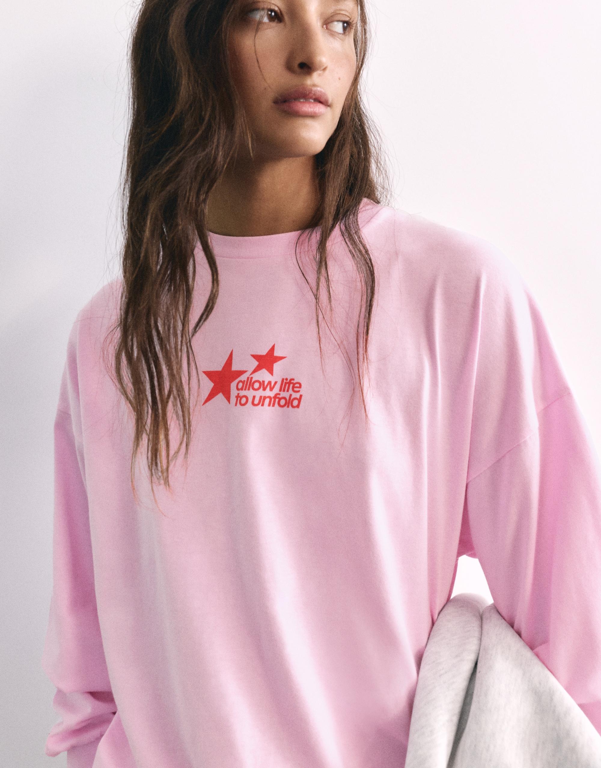 Oversize star graphic T-shirt — Pink
