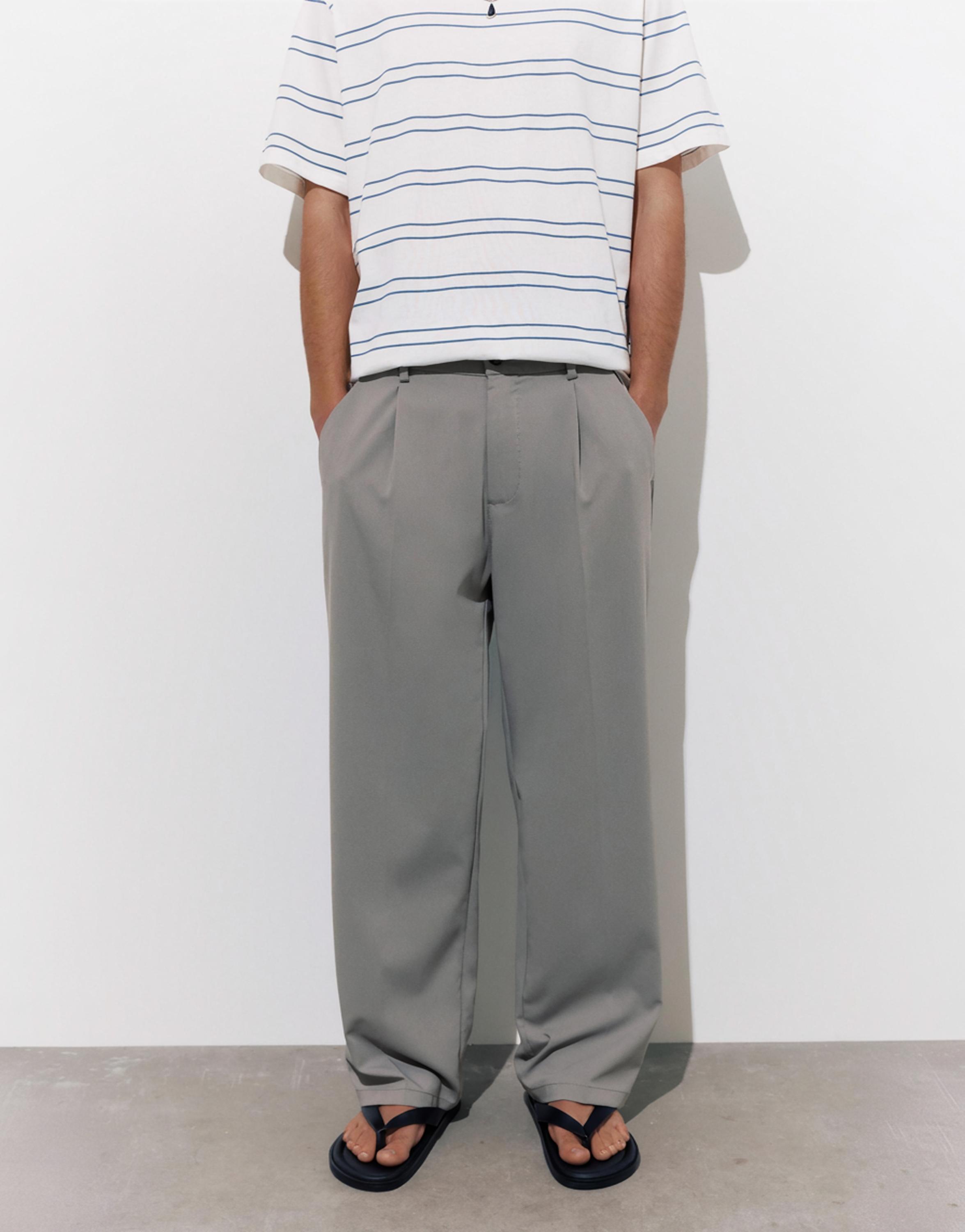 Wide-leg tailored trousers — Grey