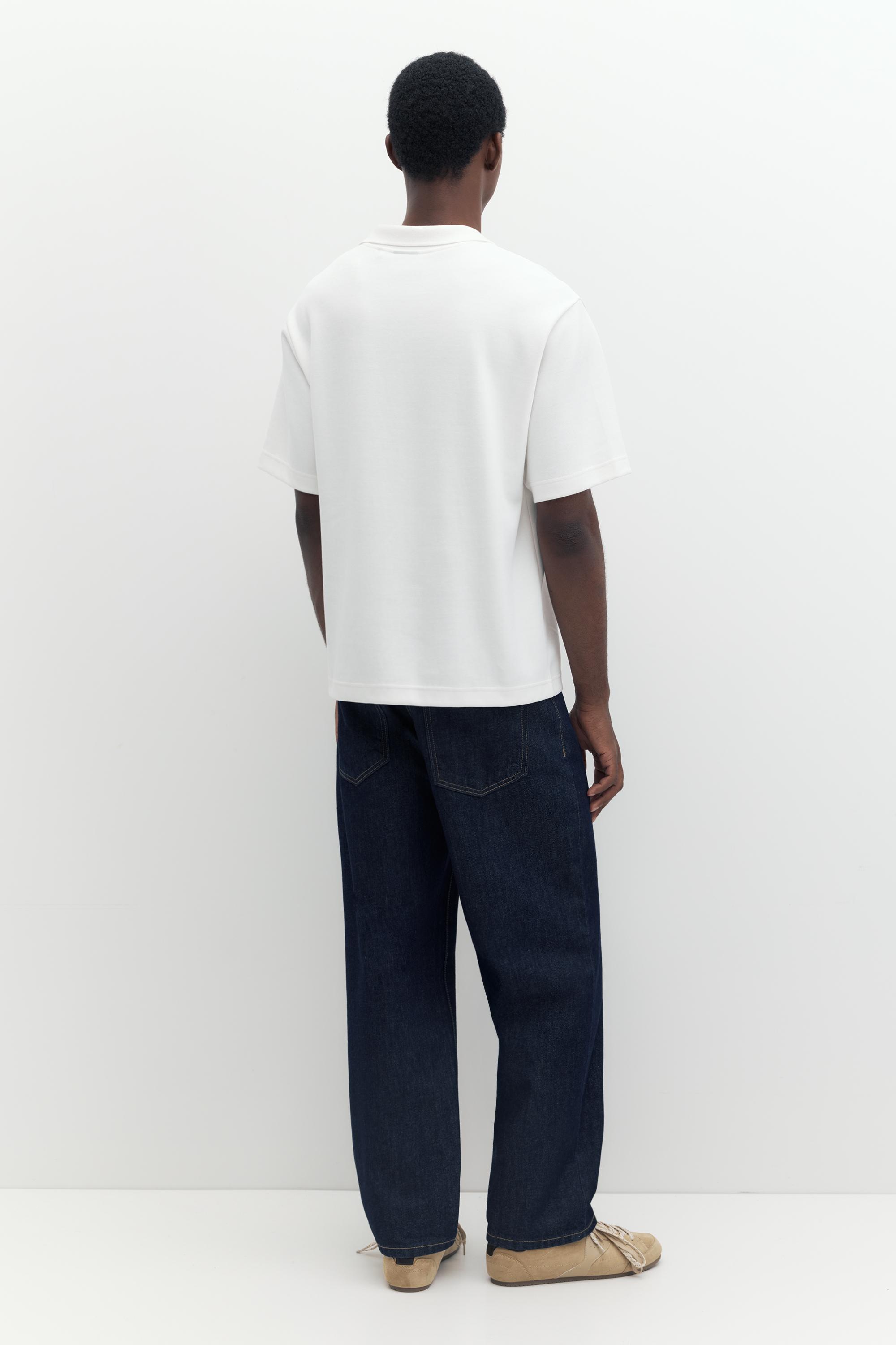 Short sleeve interlock polo shirt — Off white