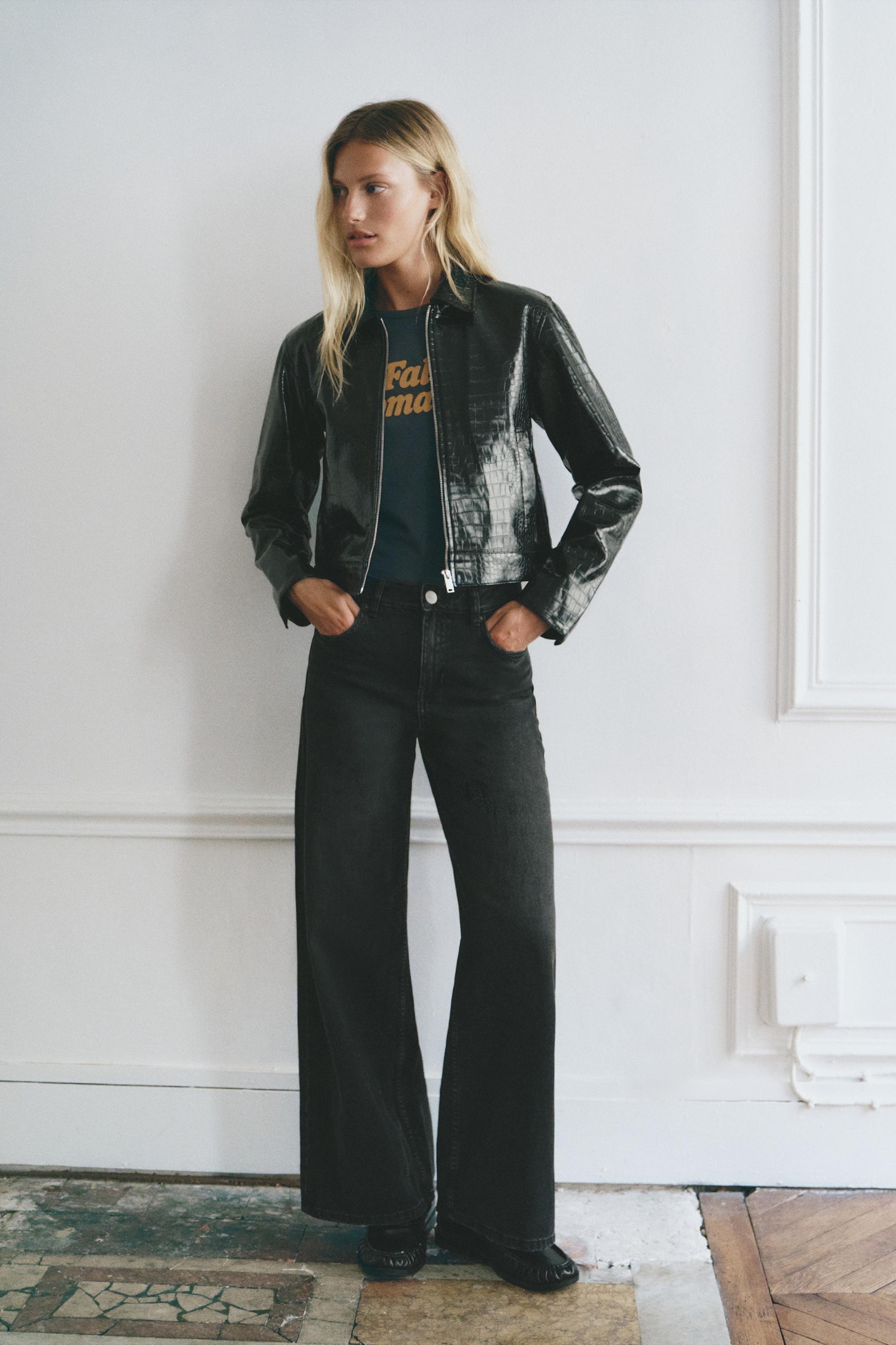 Pull&Bear Krokodil suni deri ceket