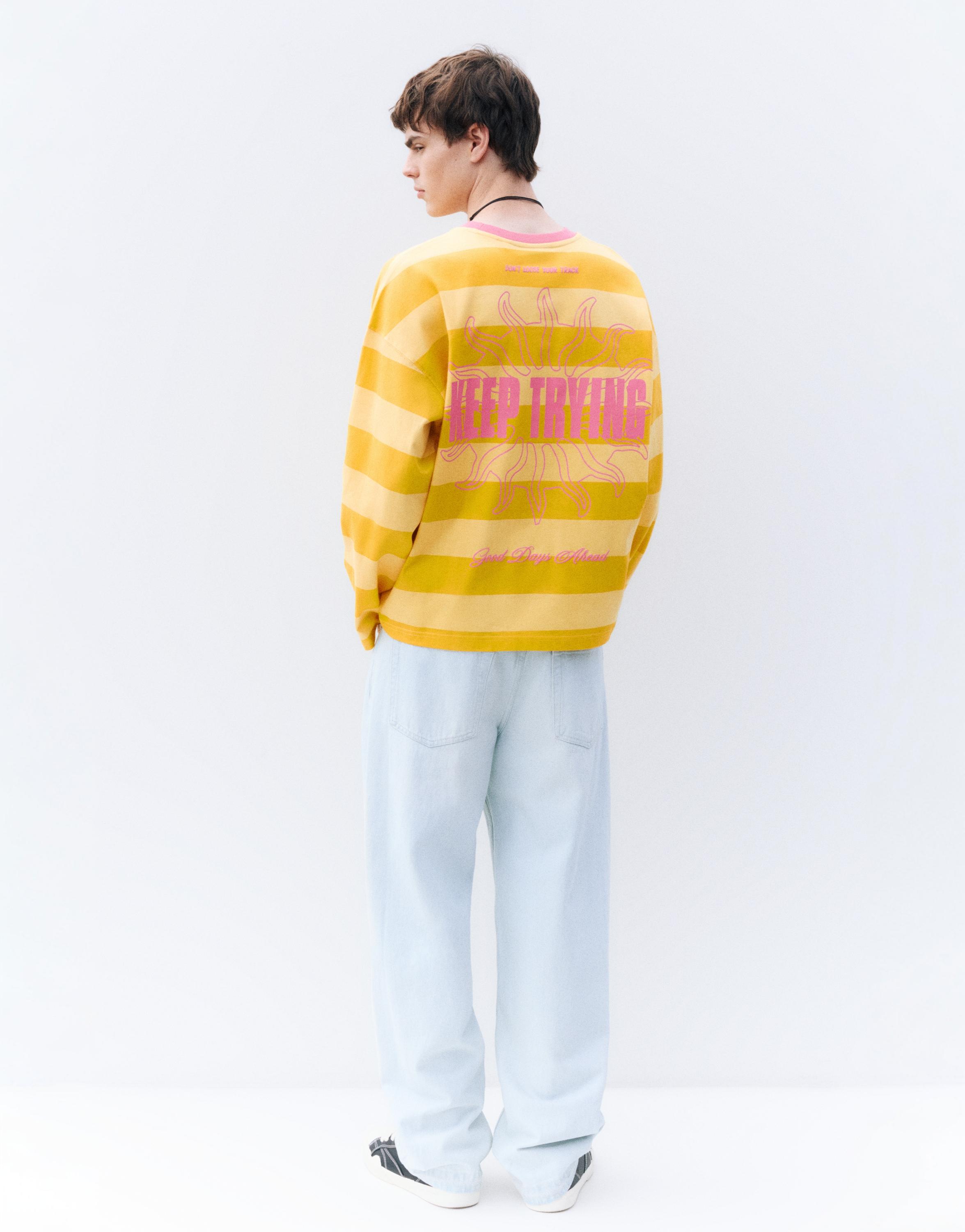 STWD boxy striped T-shirt — Yellow