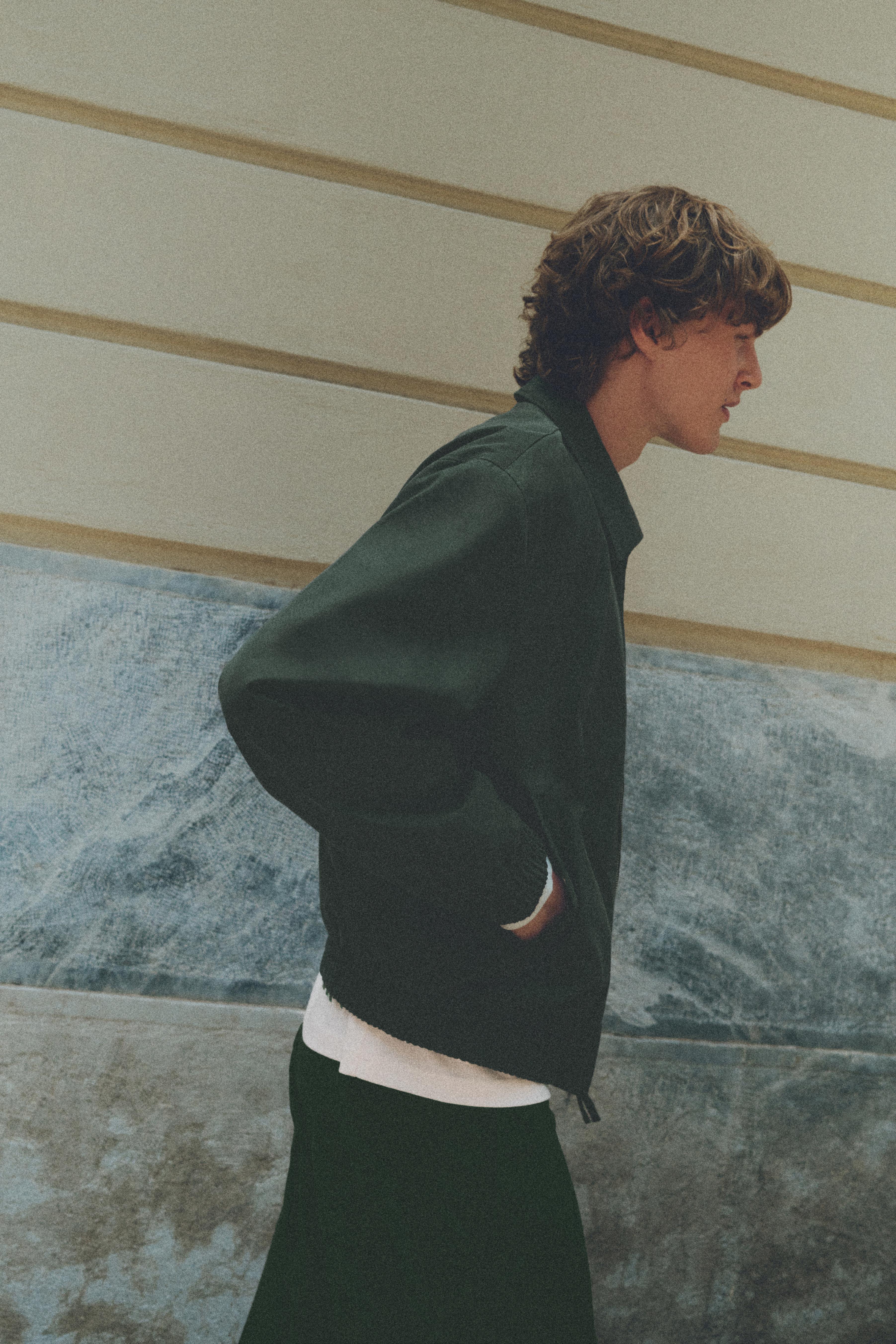 Embroidered jacket — Bluish green