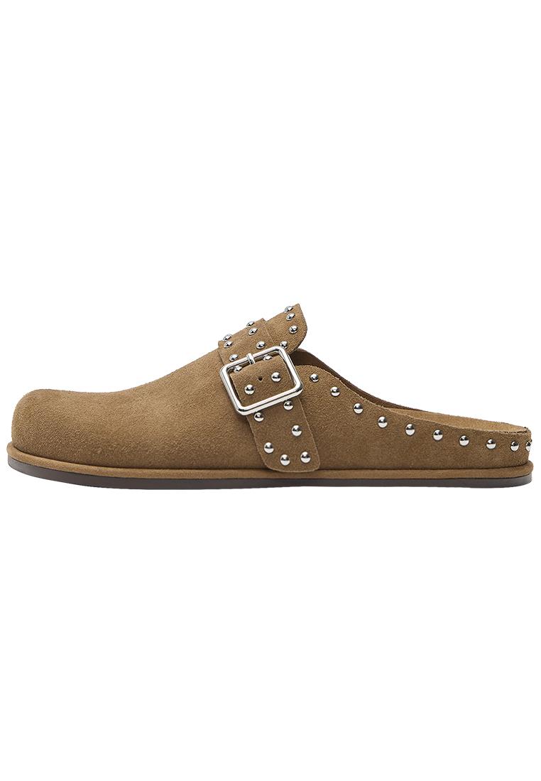 Leather studded clogs — Sand