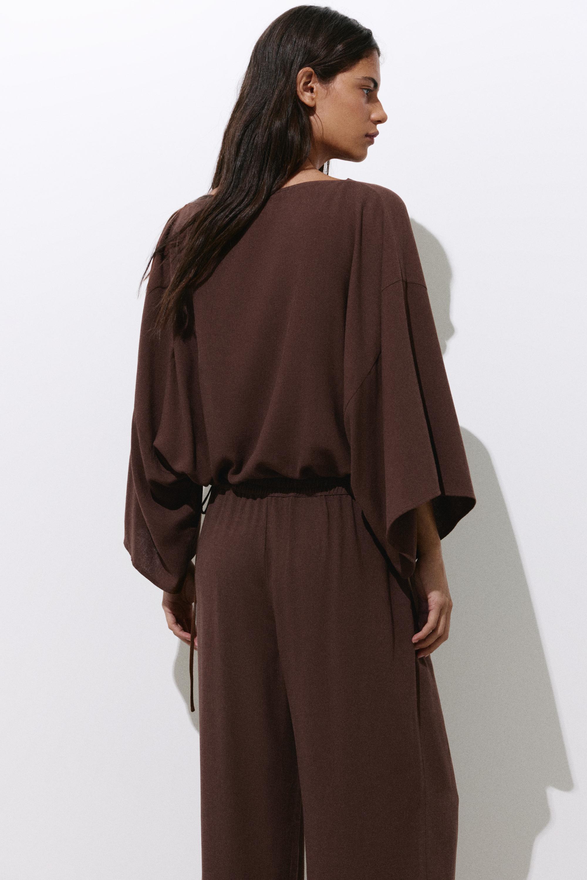Cape blouse — Brown