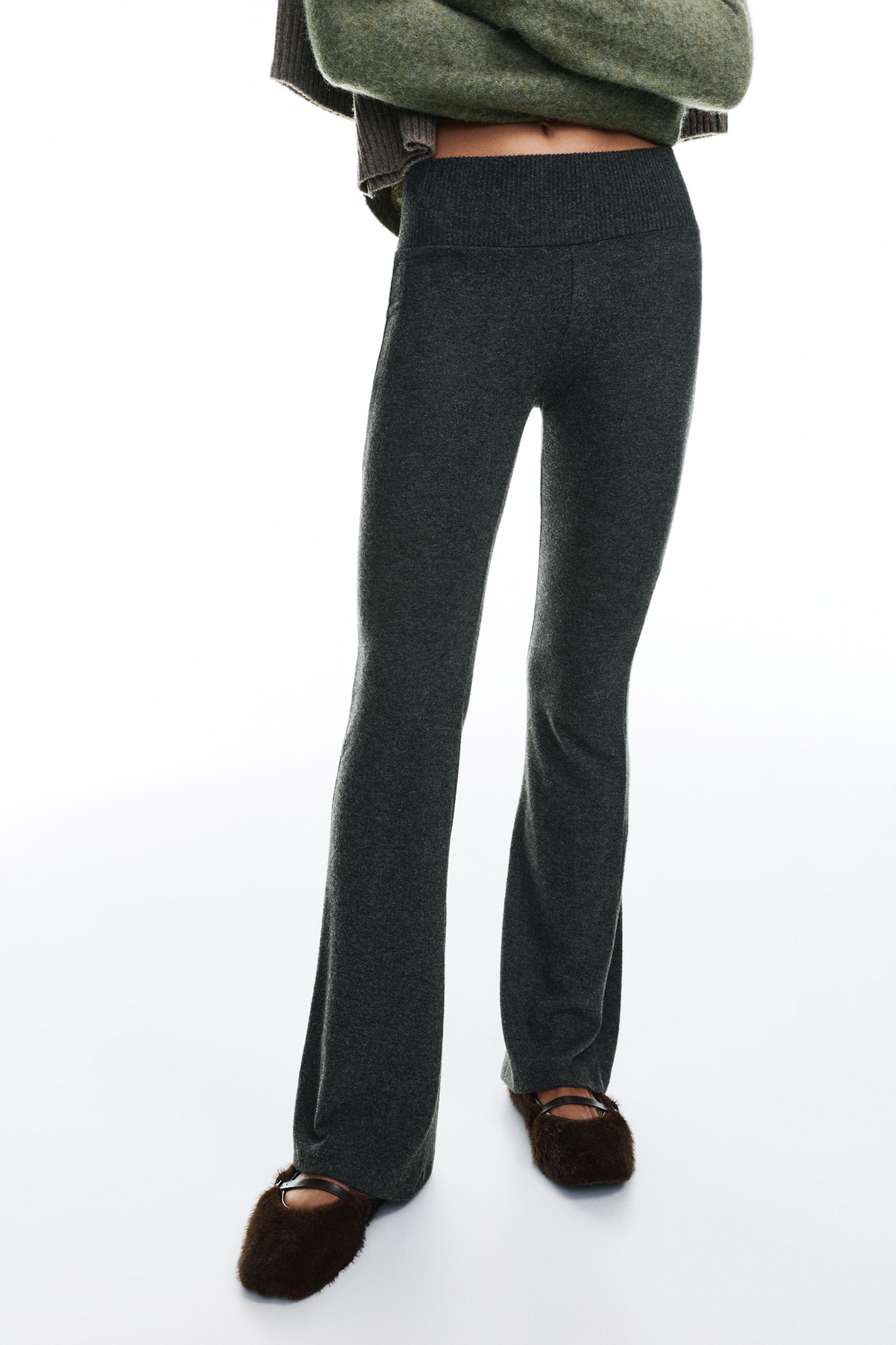 Soft touch flared trousers — Dark grey