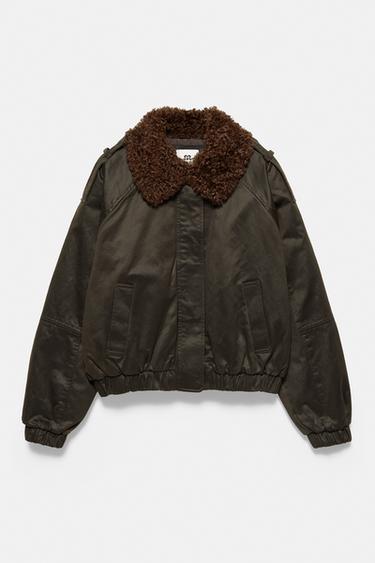 Waxed bomber jacket — Dark brown 6