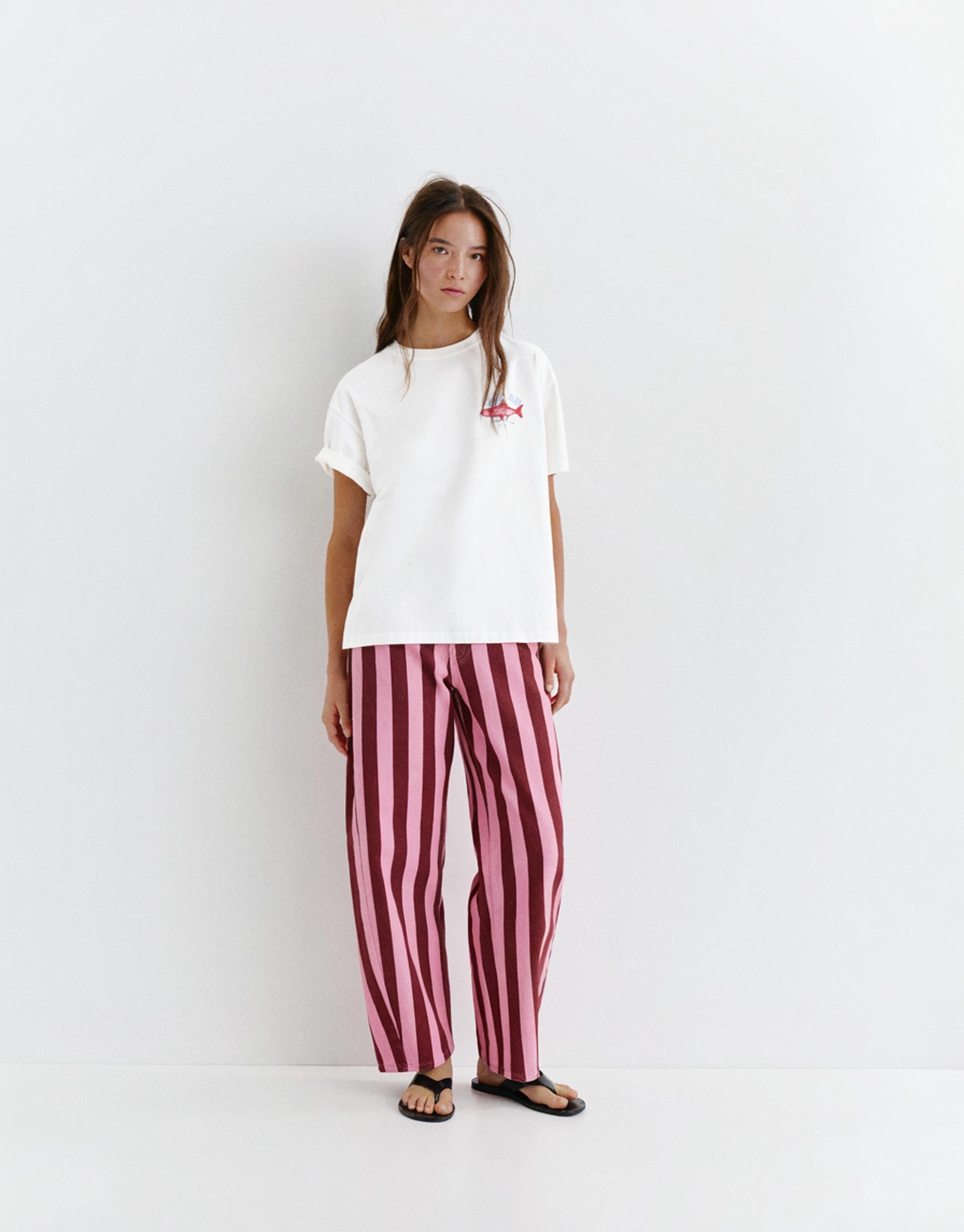 Fish graphic T-shirt — White