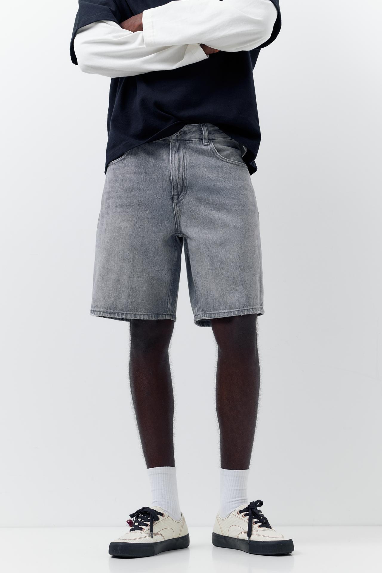 Standard denim Bermuda shorts — Dark grey